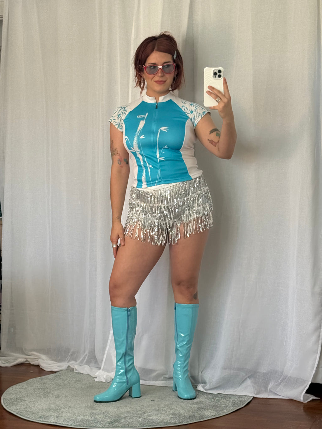 ✦ vintage turquoise cycling jersey ✦