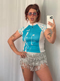 ✦ vintage turquoise cycling jersey ✦