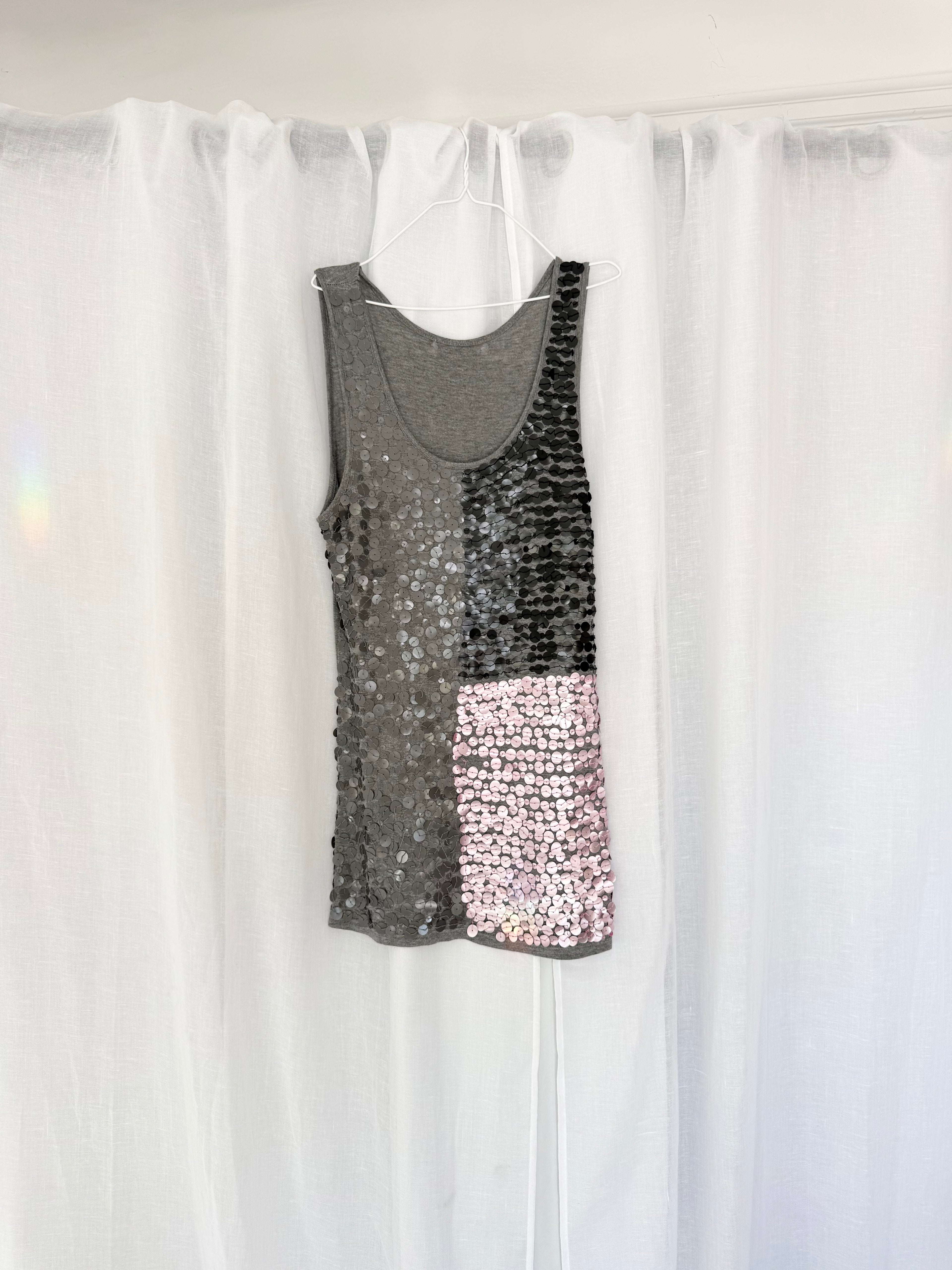 oversized paillette sequin mini dress ✧