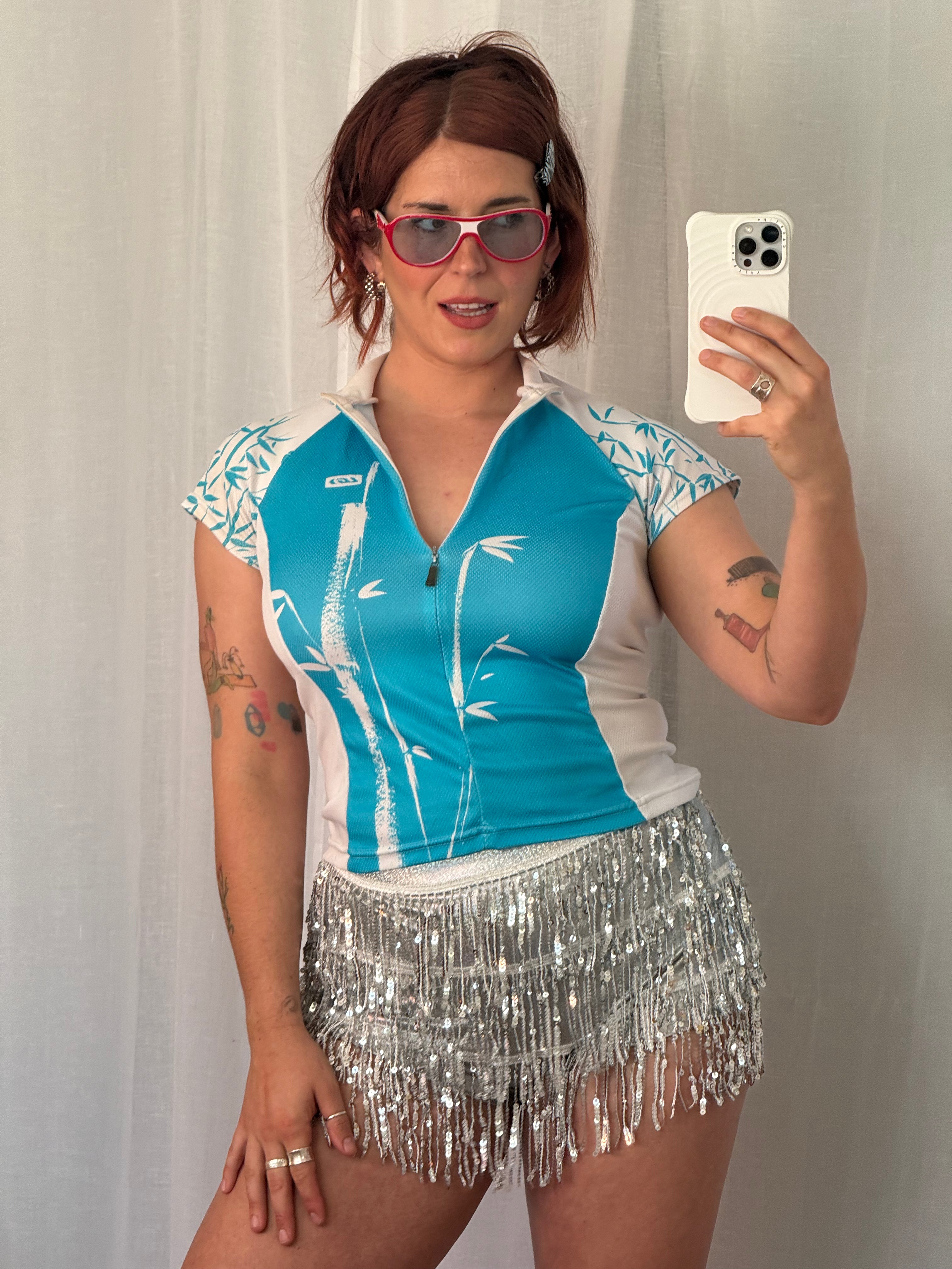 ✦ vintage turquoise cycling jersey ✦