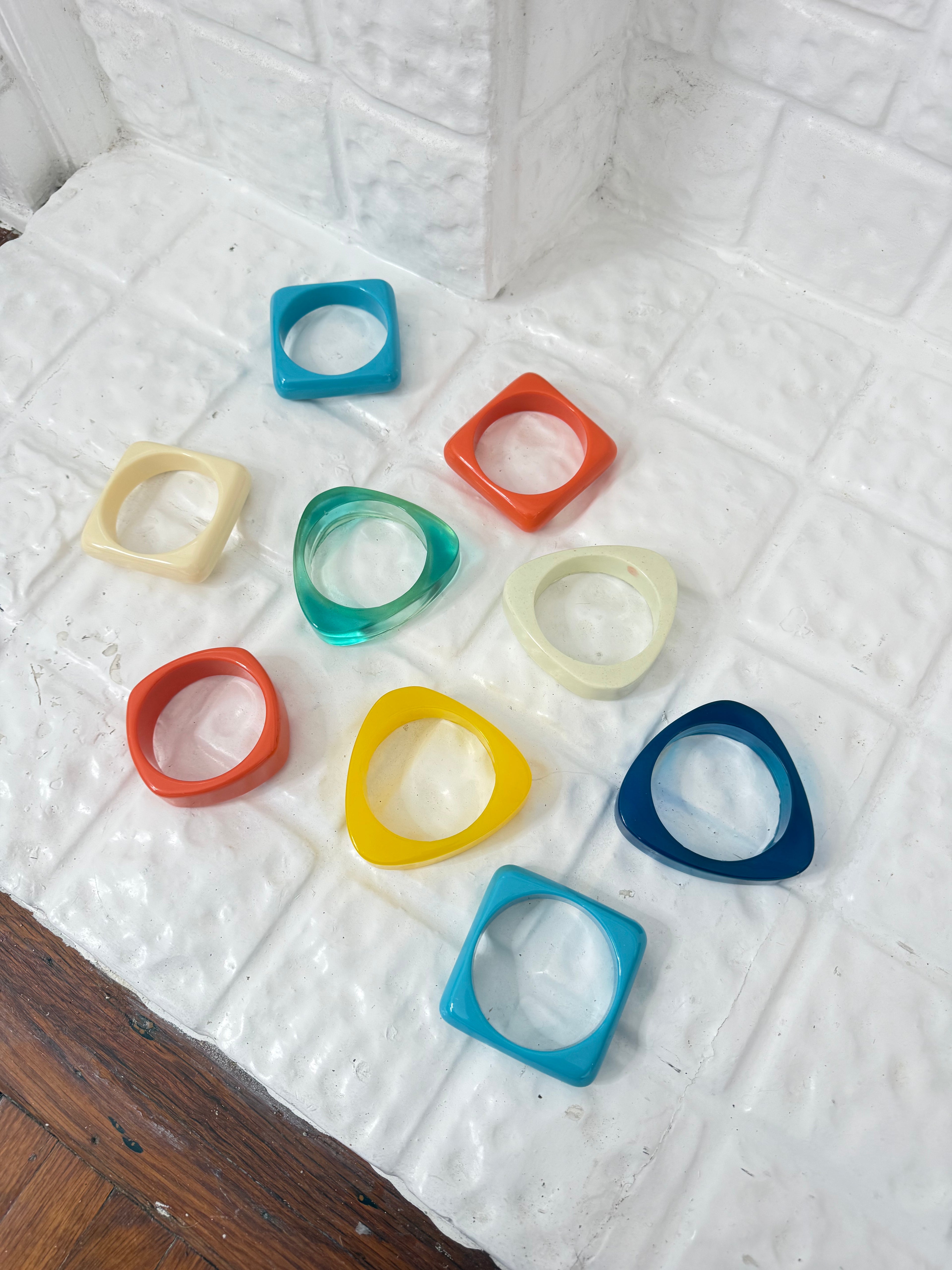 handmade geometric resin bangle