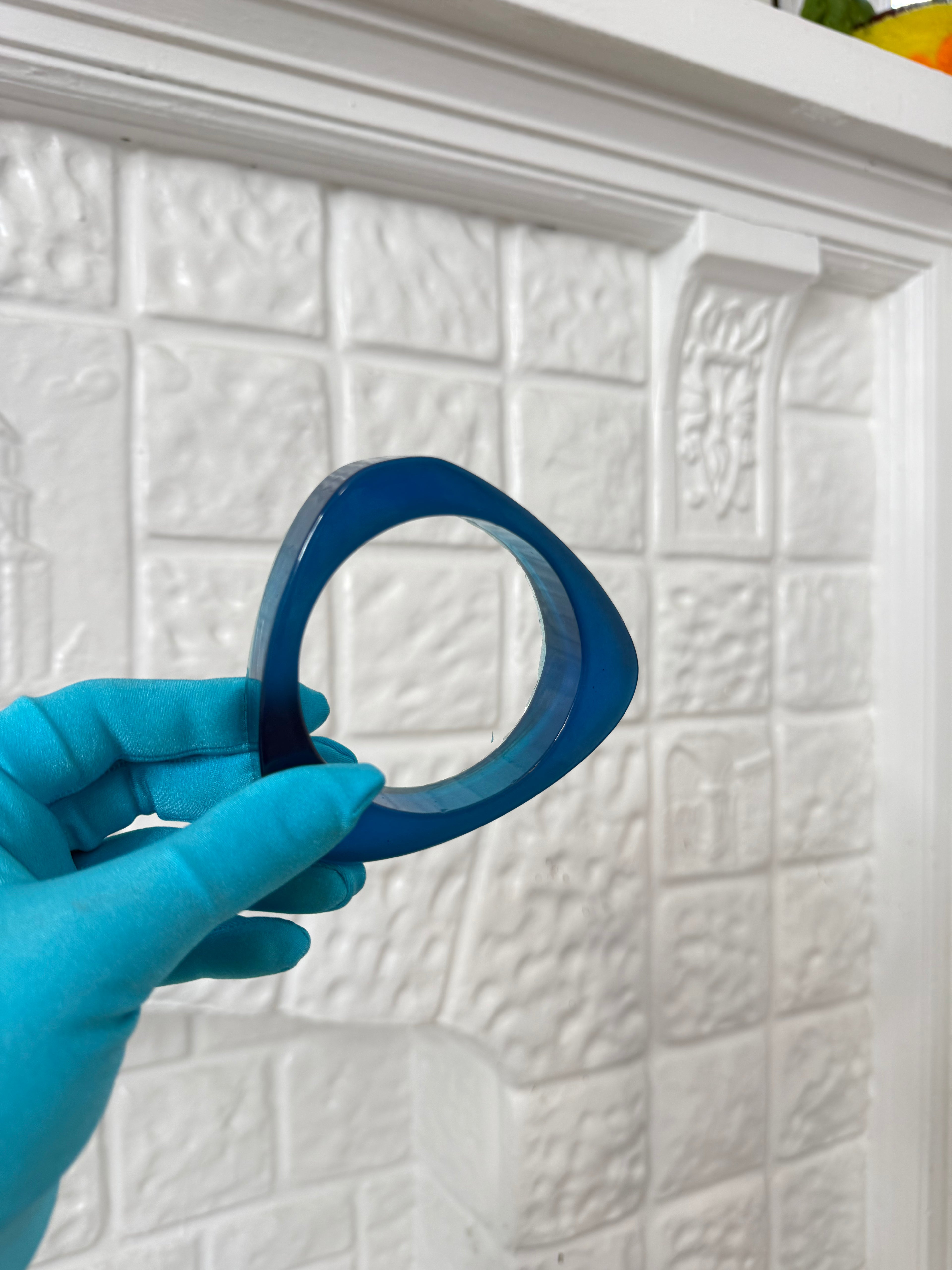 handmade geometric resin bangle