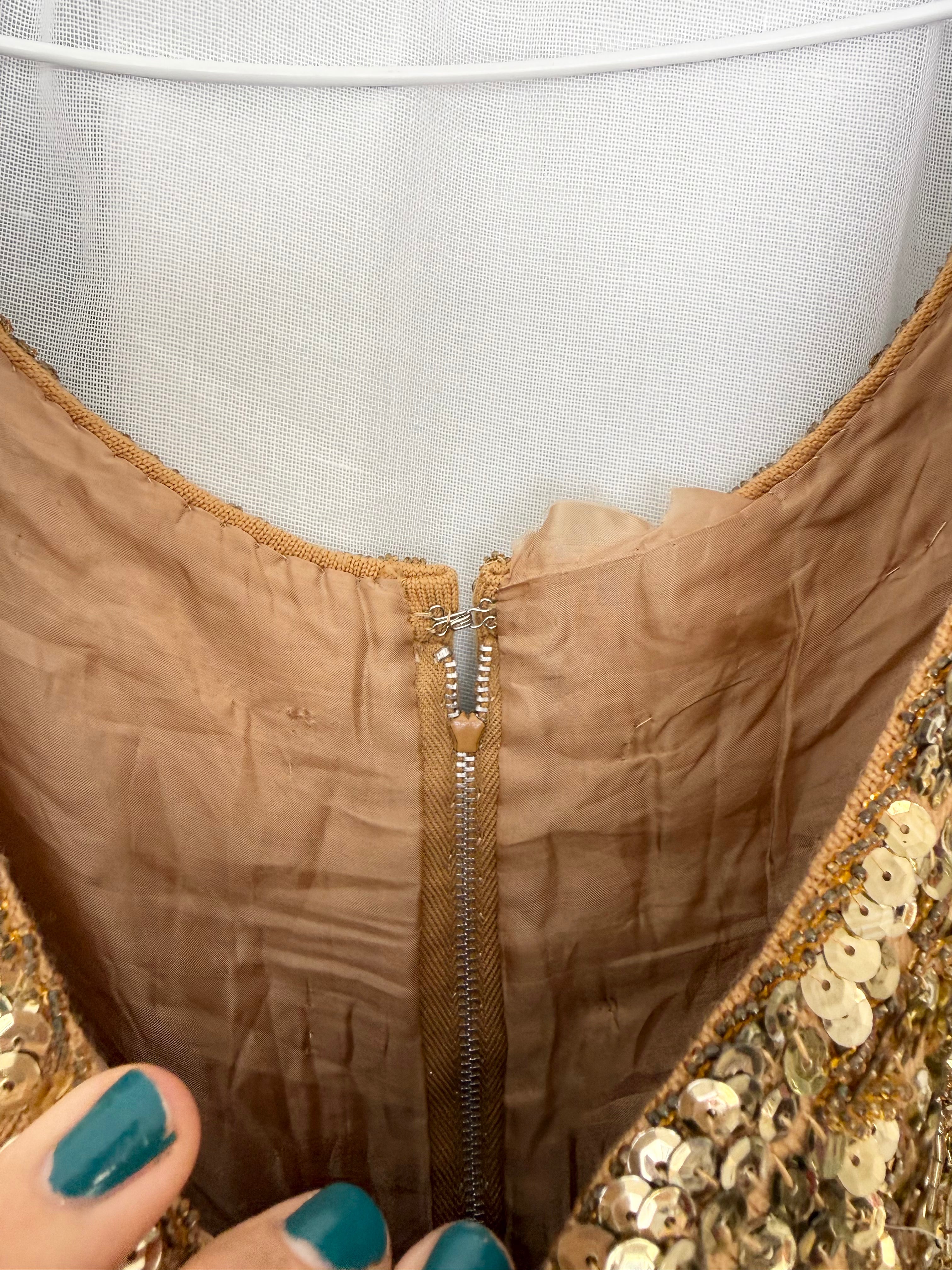 vintage gold sequin top