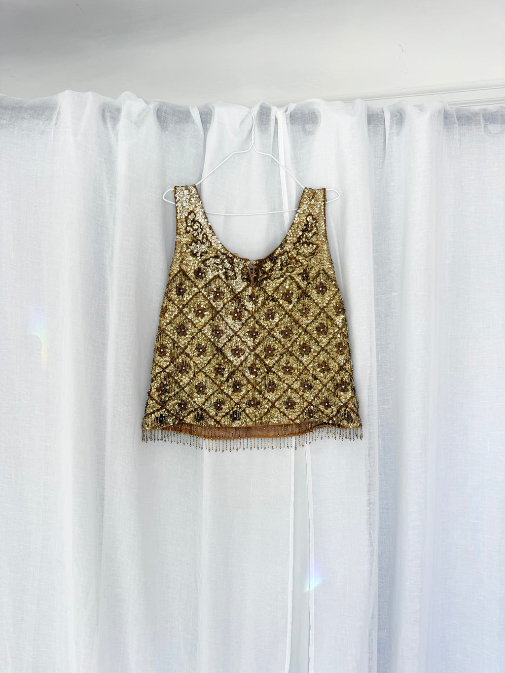 vintage gold sequin top