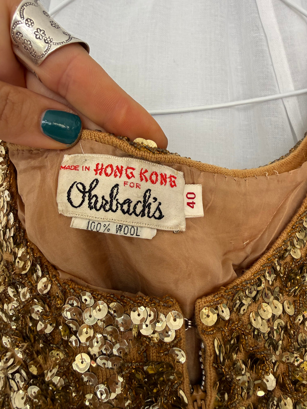 vintage gold sequin top