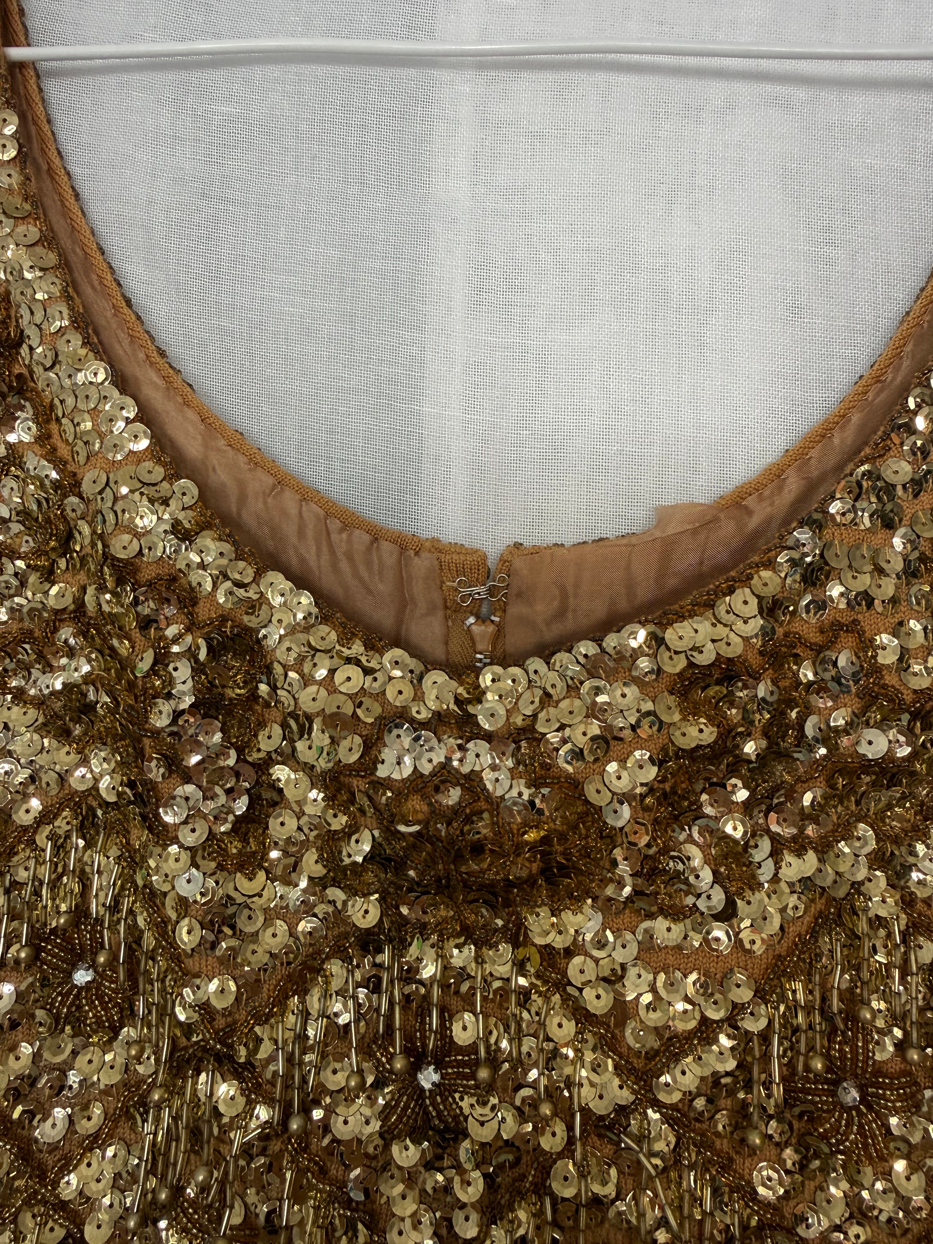 ✦✨ golden mardi gras beaded fringe tank ✨✦