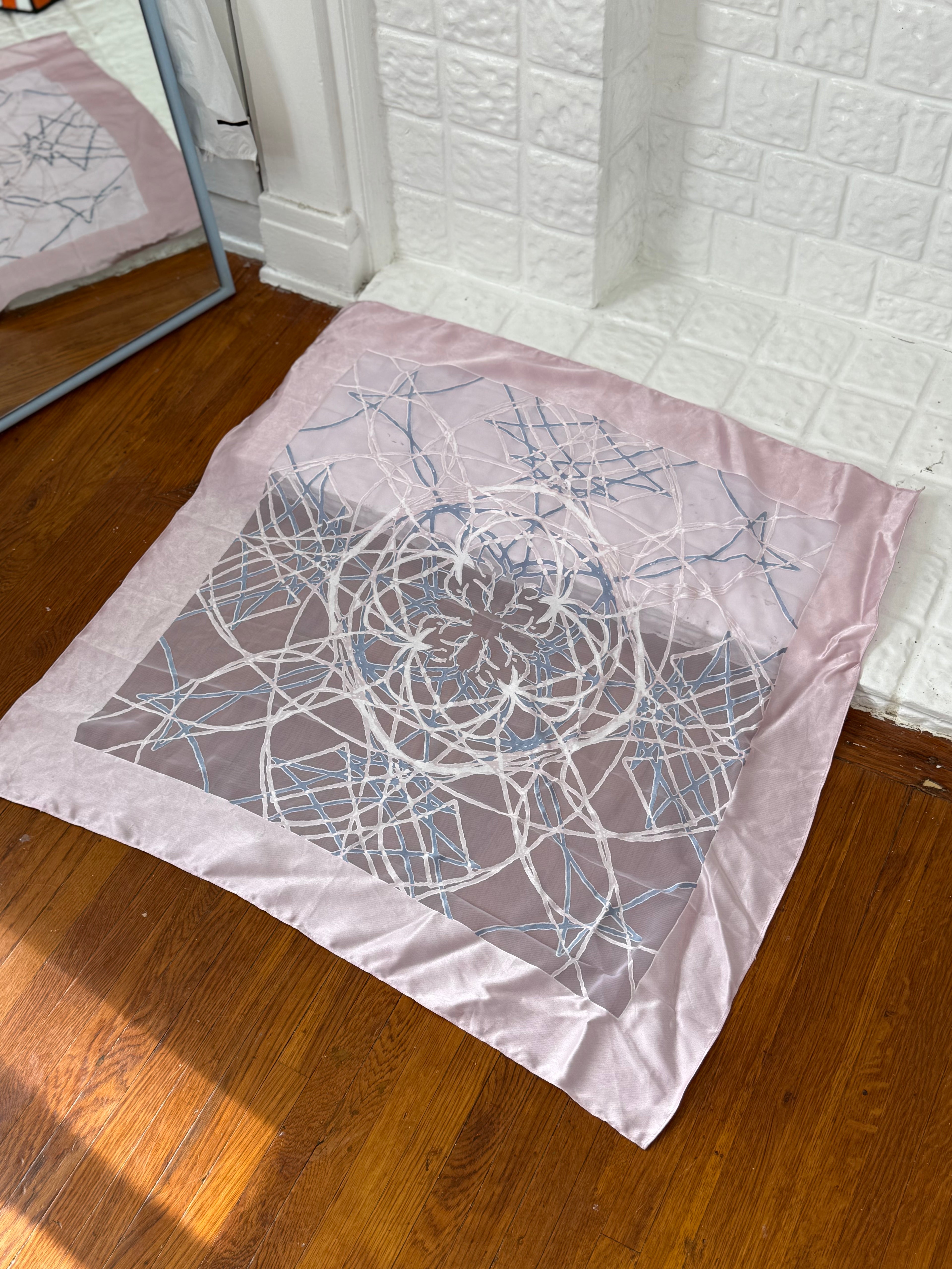 ✿ vintage sheer web print scarf ✿