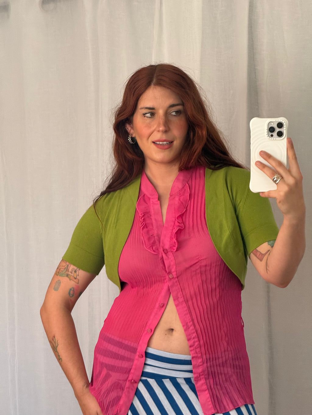 ✶ lime green cropped knit bolero ✶