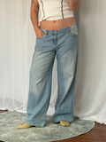 wide leg light wash jeans 36”