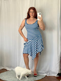 ✶ y2k blue striped handkerchief dress ✶