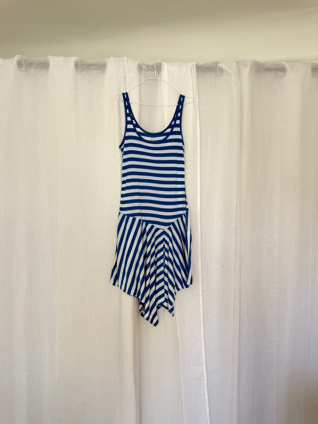 ✶ y2k blue striped handkerchief dress ✶