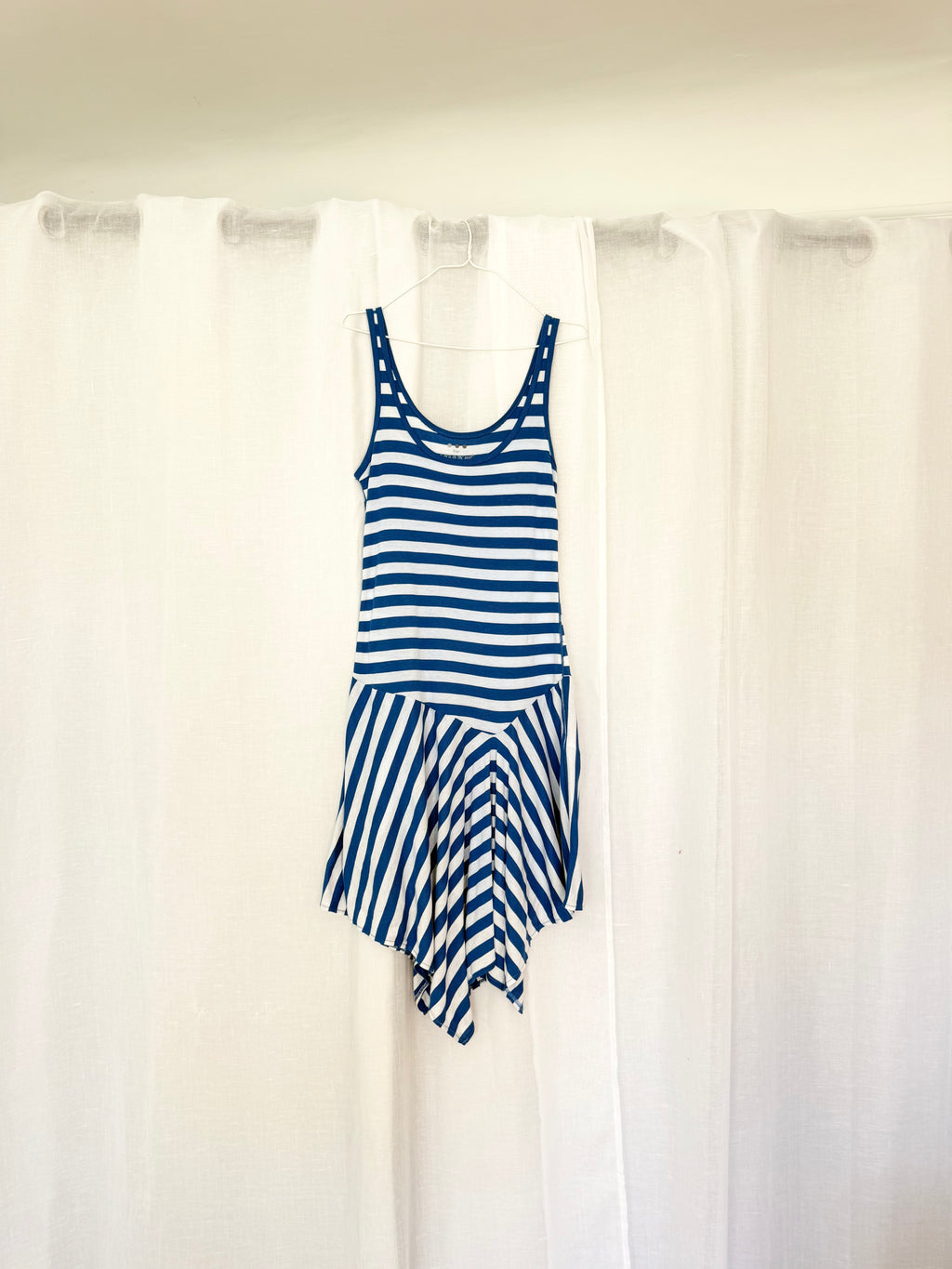 ✶ y2k blue striped handkerchief dress ✶