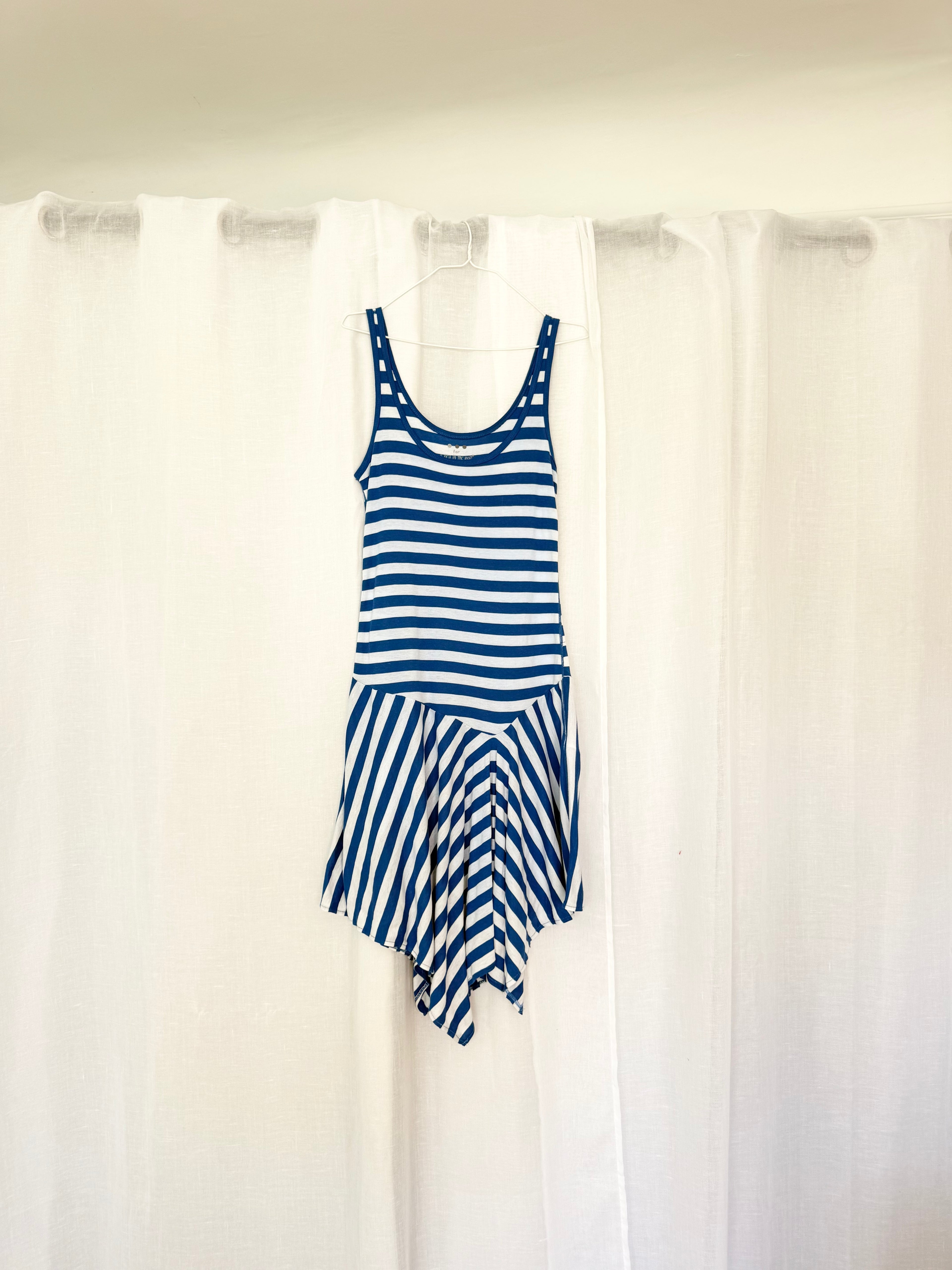 ✶ y2k blue striped handkerchief dress ✶