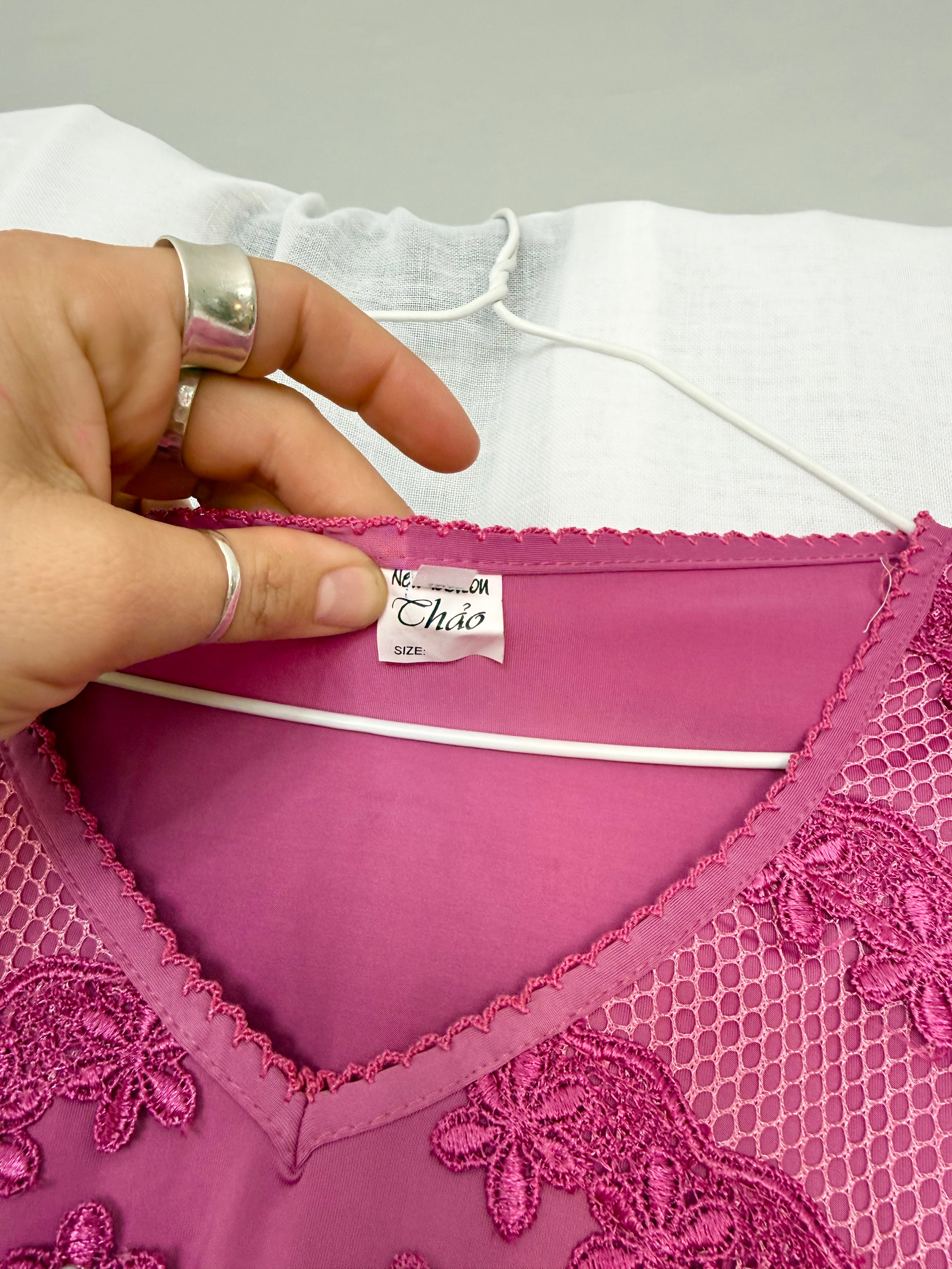 ✶ y2k fuchsia mesh lace fairy top ✶