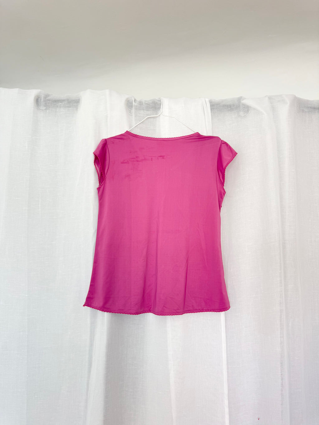 ✶ y2k fuchsia mesh lace fairy top ✶