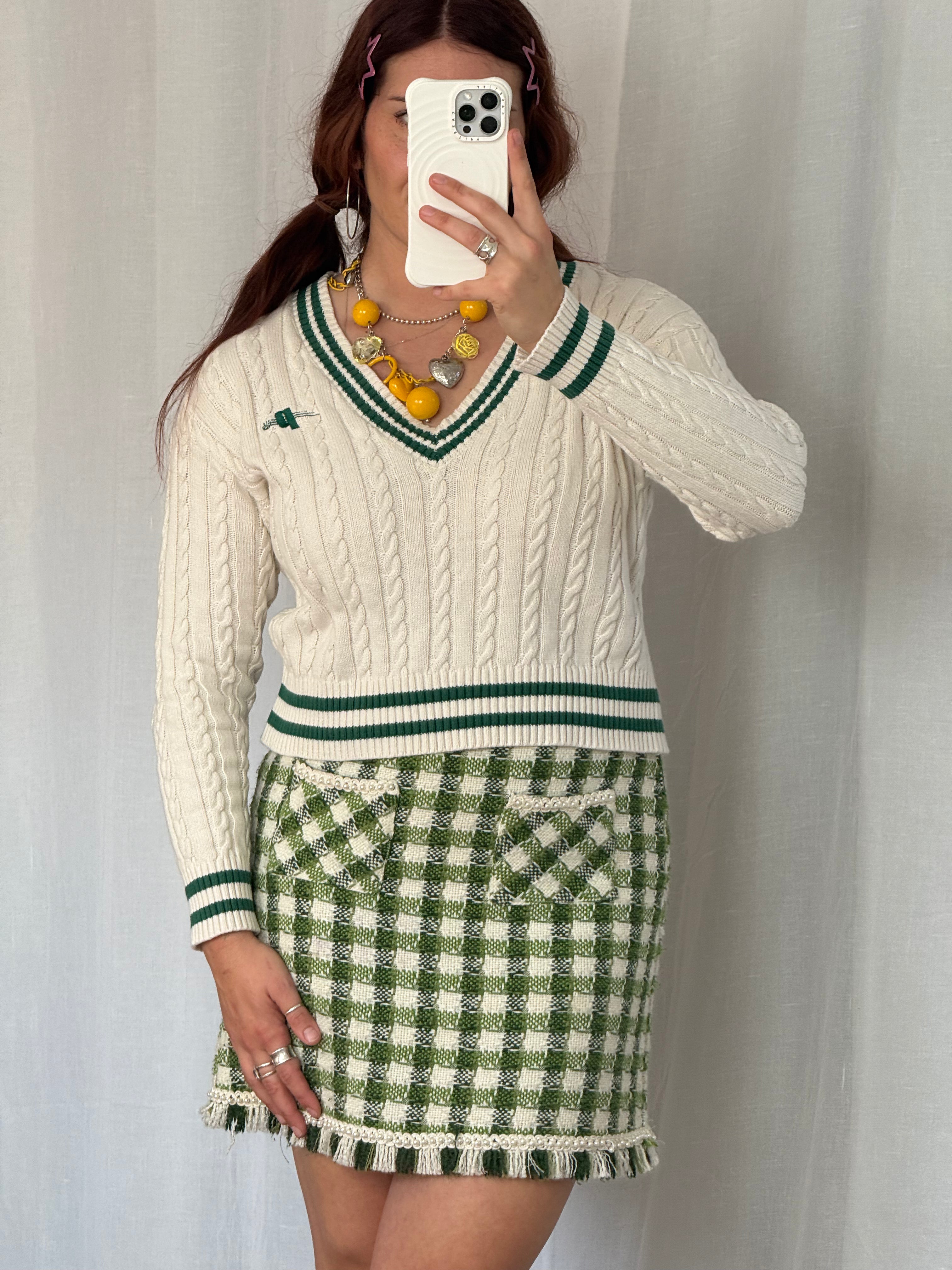 ✿ prince cable knit v-neck sweater ✿