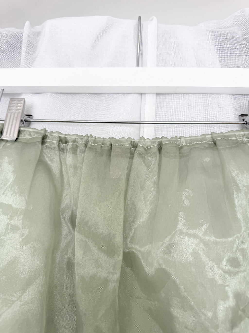 sheer sage organza midi skirt ✧ (28-36")