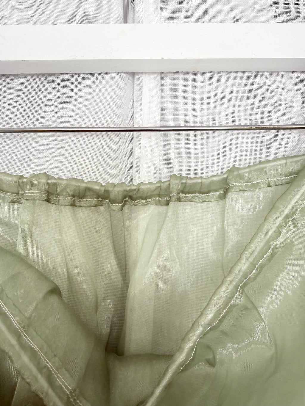 sheer sage organza midi skirt ✧ (28-36")