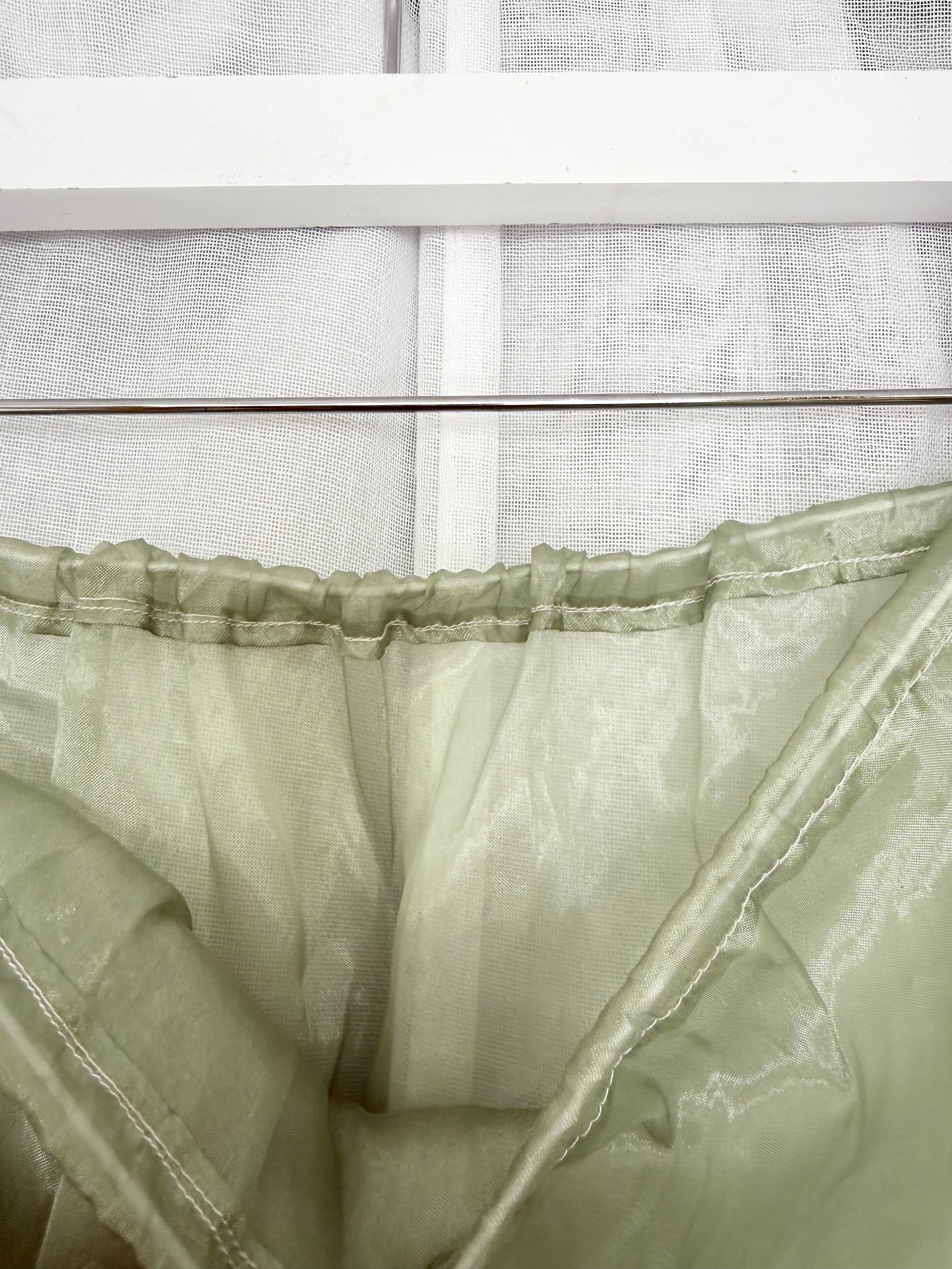 sheer sage organza midi skirt ✧ (28-36")