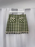 ✿ sister jane green gingham pearl trim tweed skirt ✿