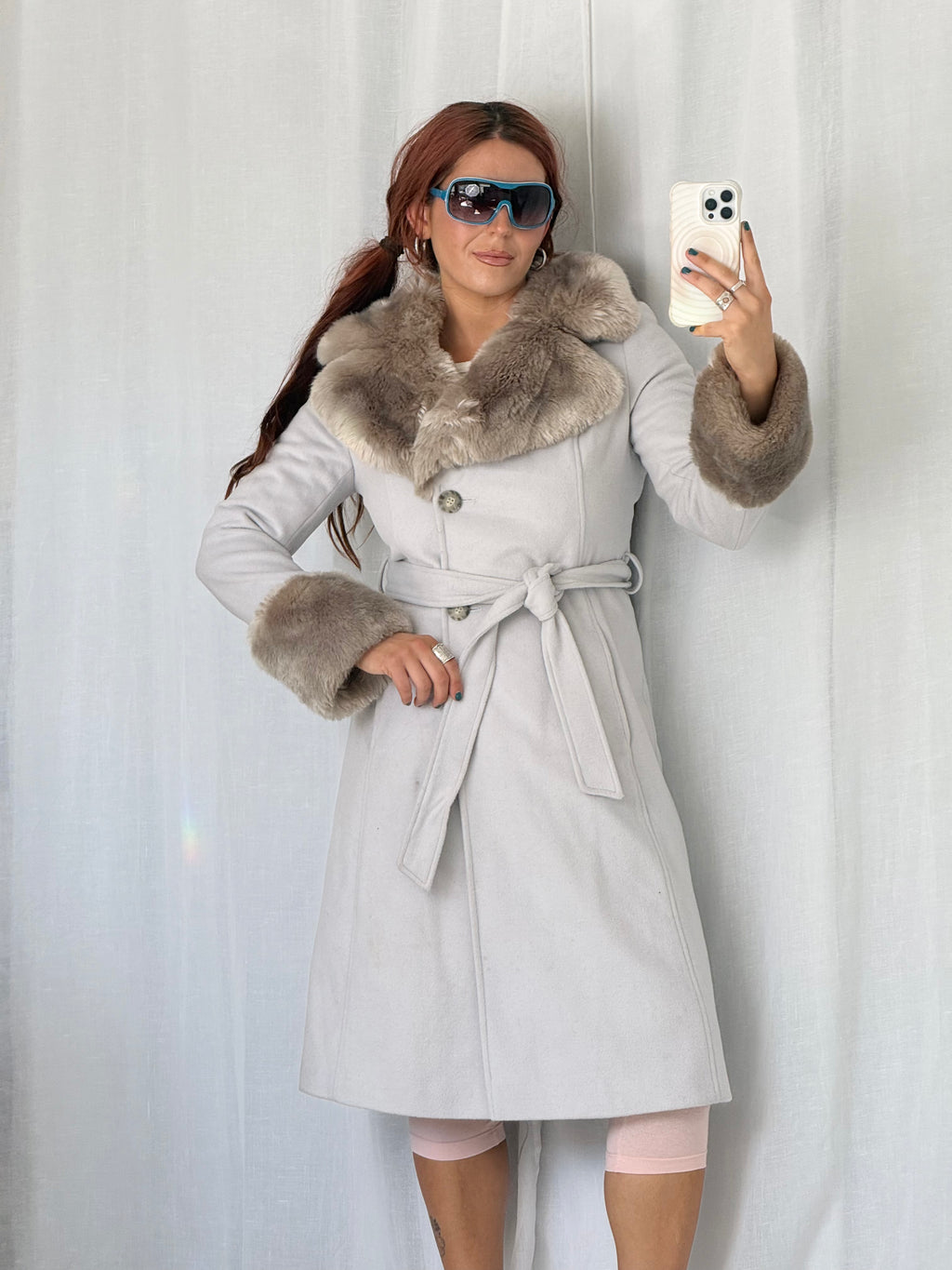 penny lane fur collar wool coat ✧