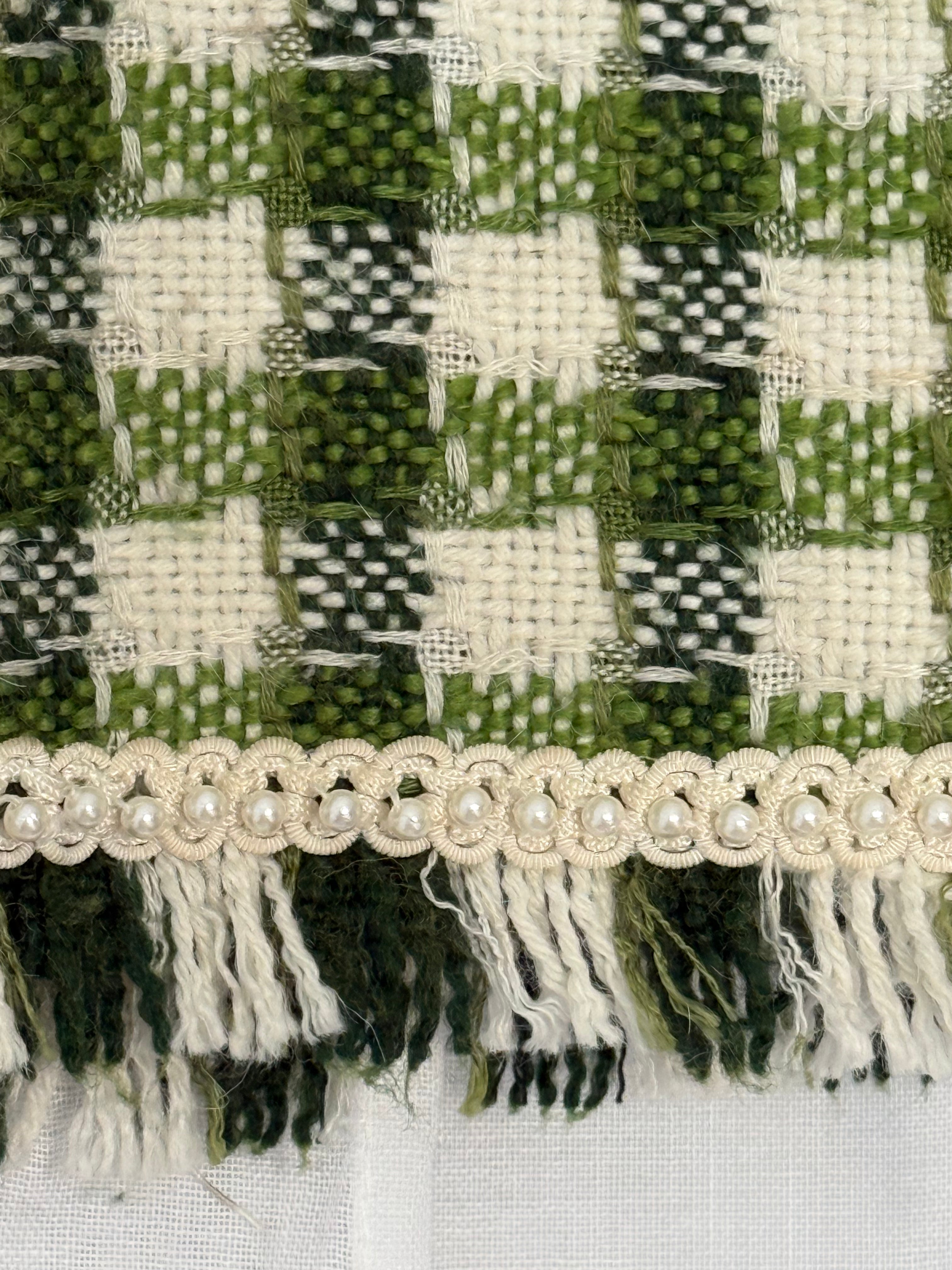 ✿ sister jane green gingham pearl trim tweed skirt ✿