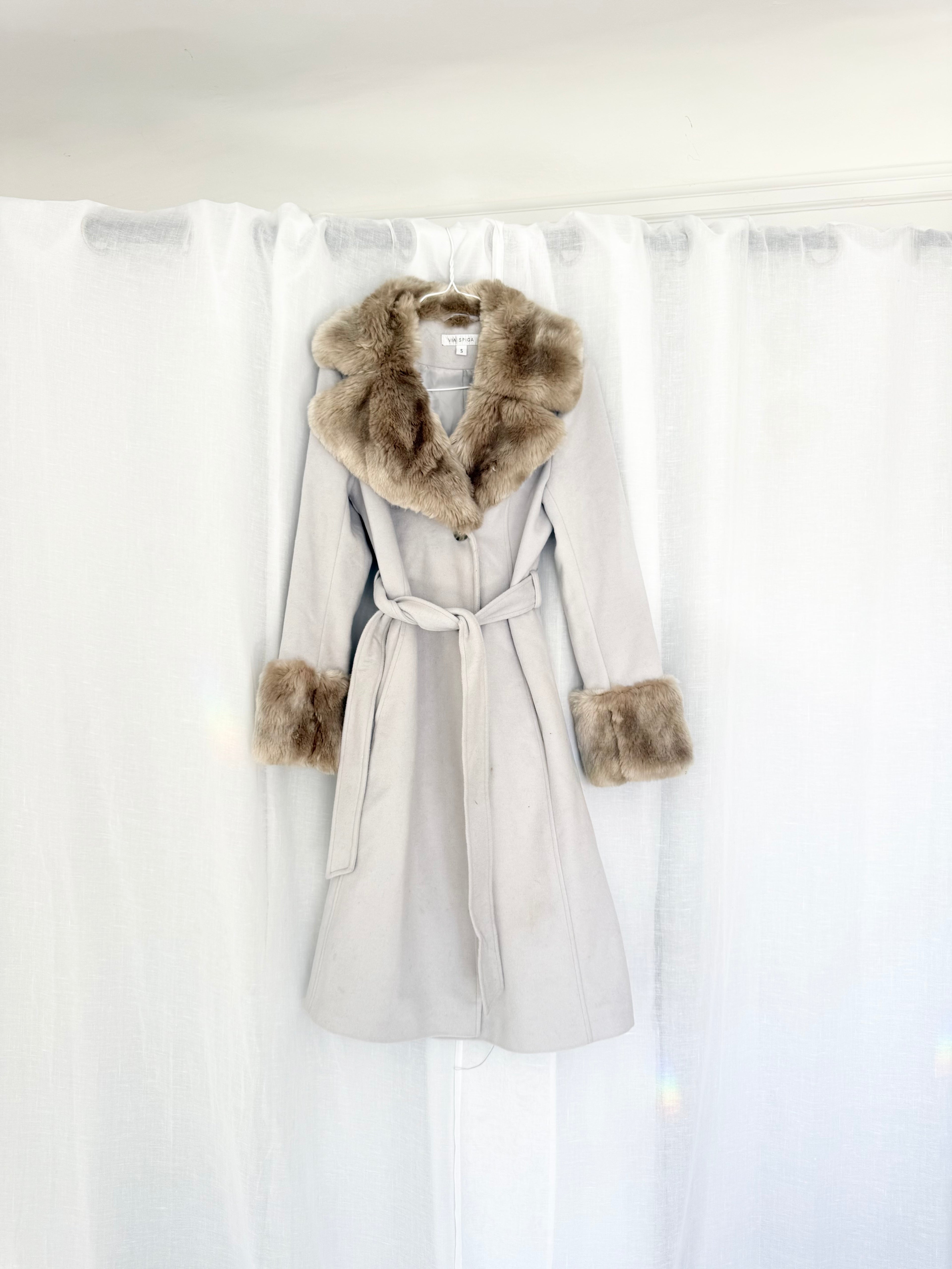 penny lane fur collar wool coat ✧