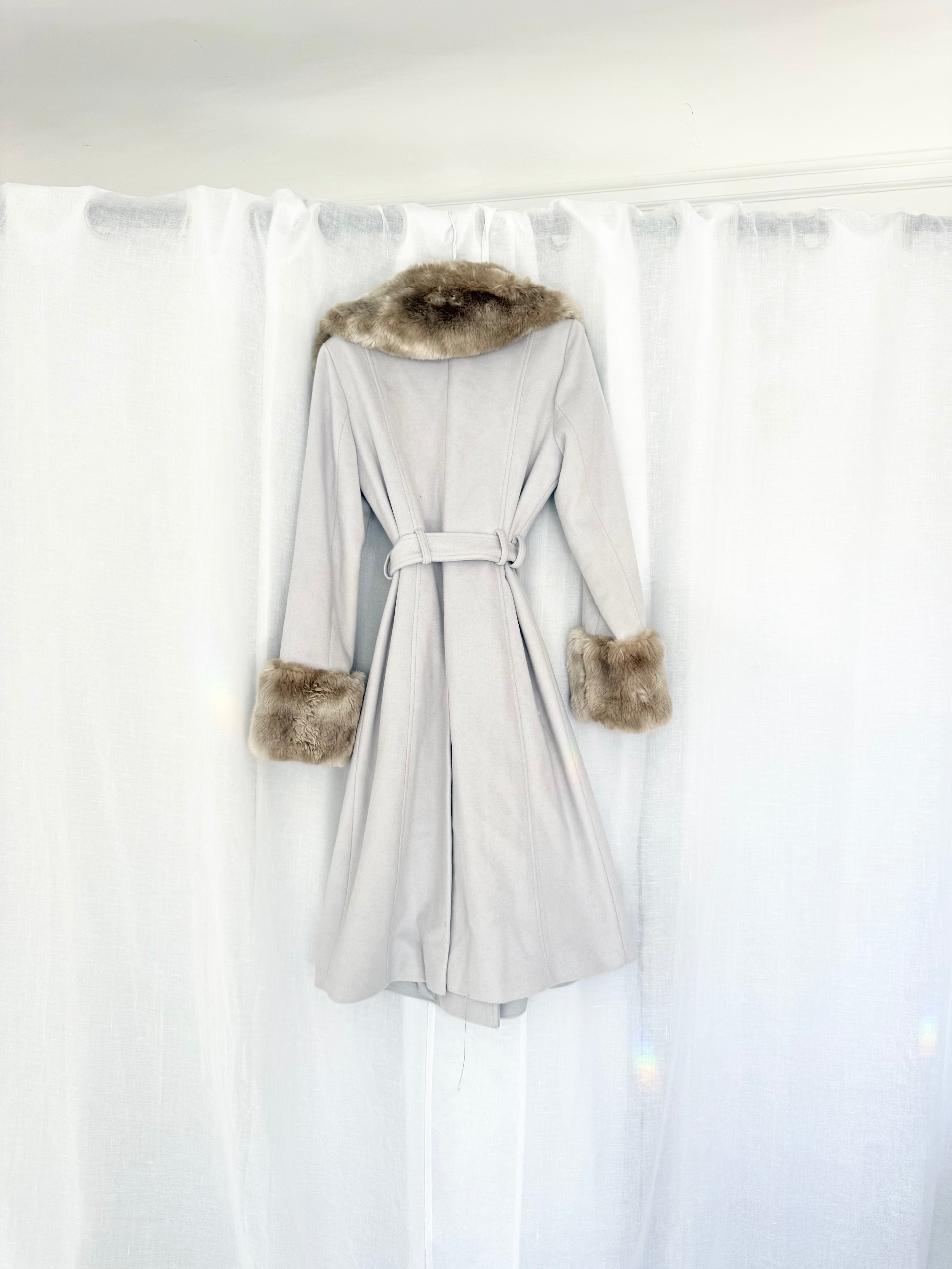 penny lane fur collar wool coat ✧