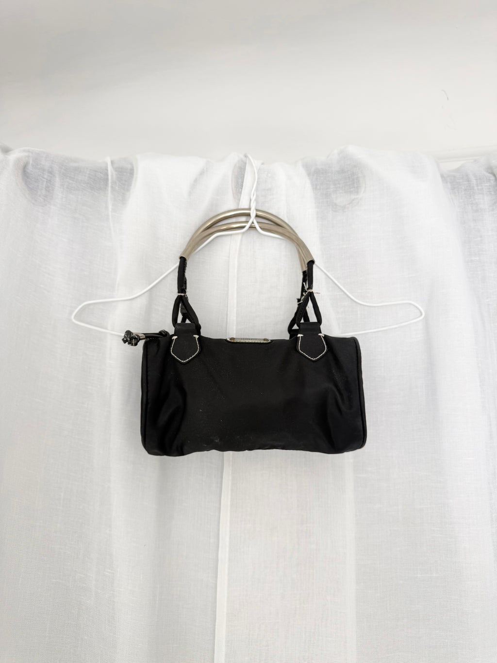hot kiss black nylon mini bowler bag ✧