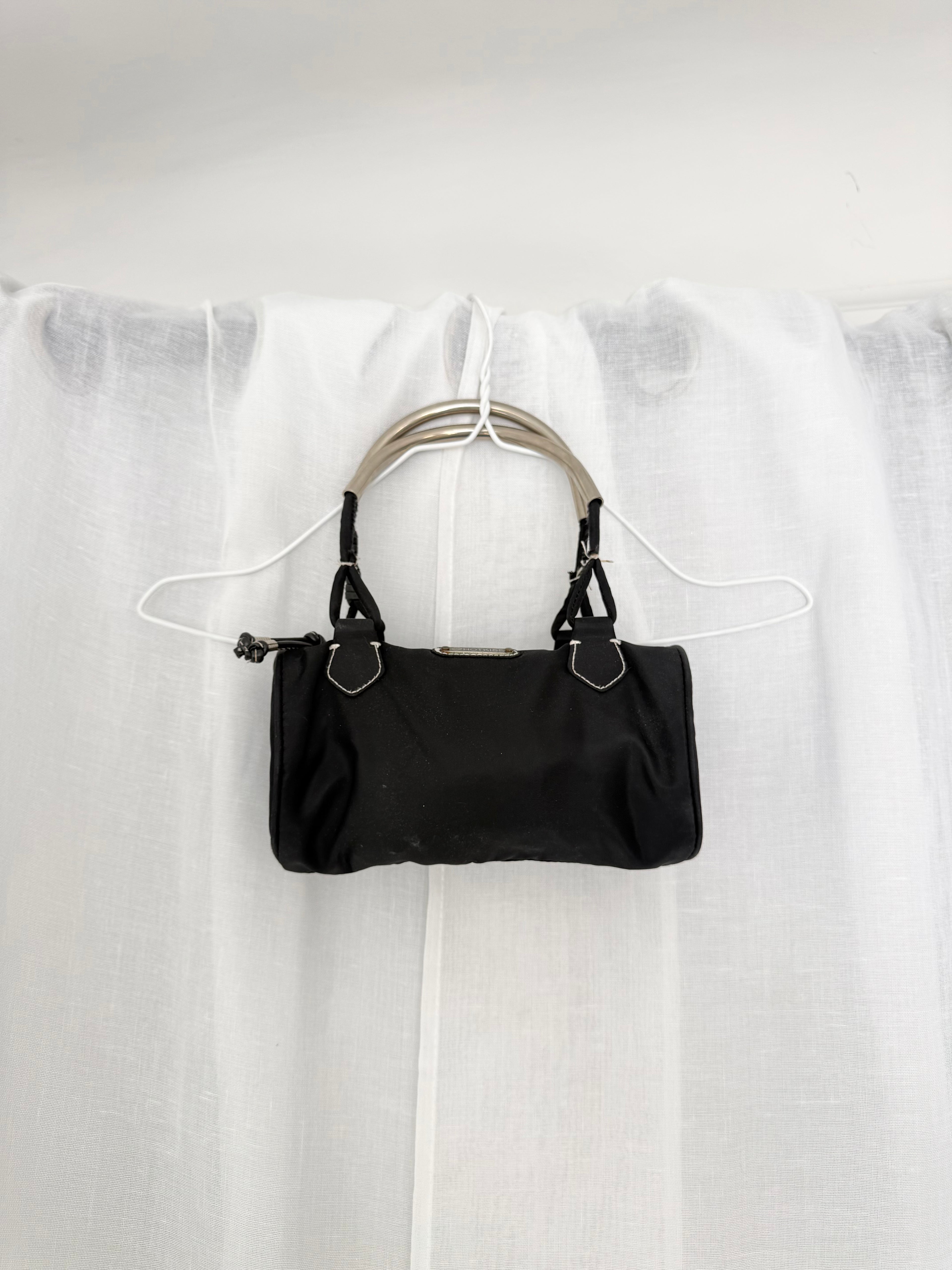 hot kiss black nylon mini bowler bag ✧