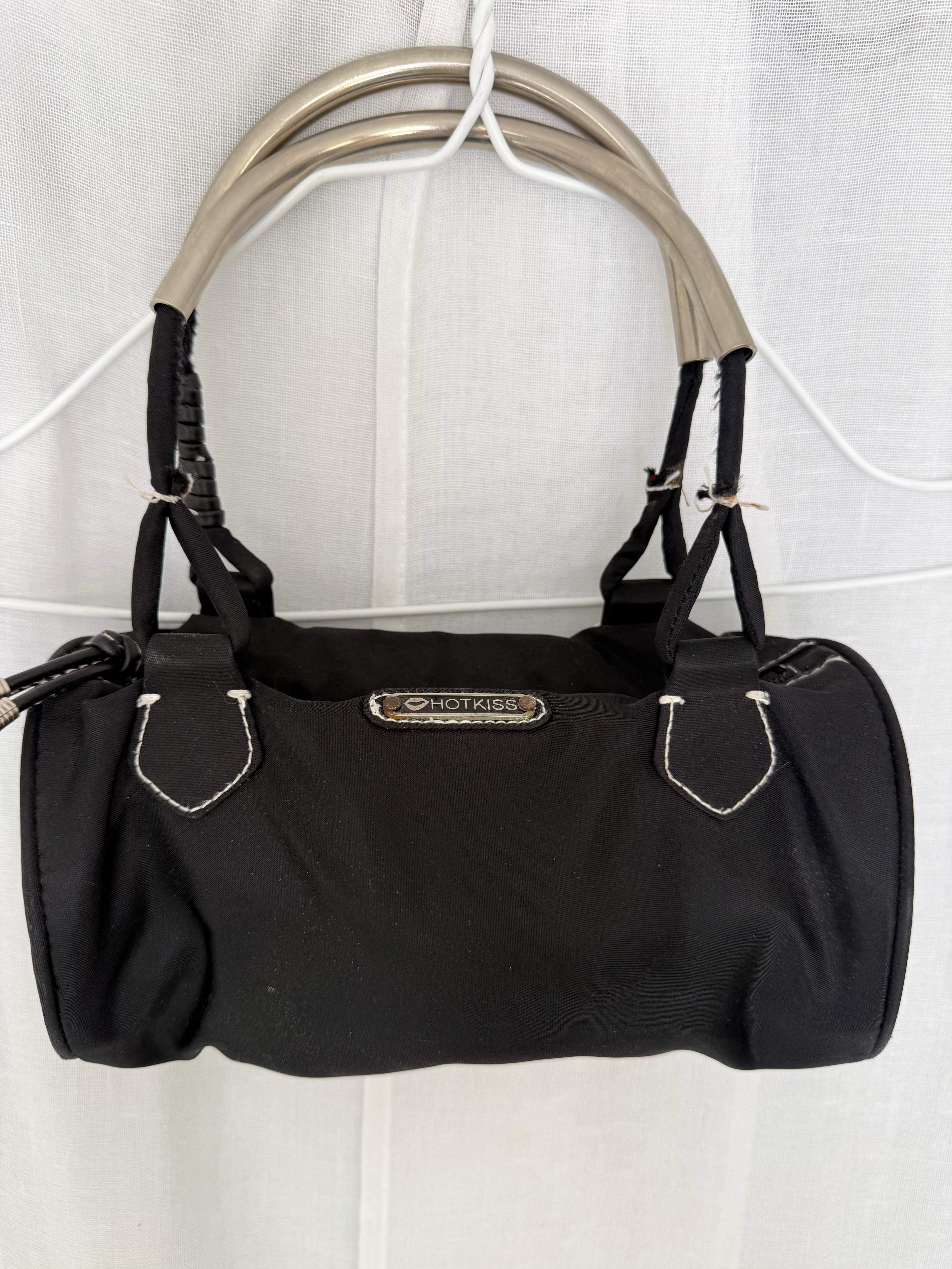hot kiss black nylon mini bowler bag ✧