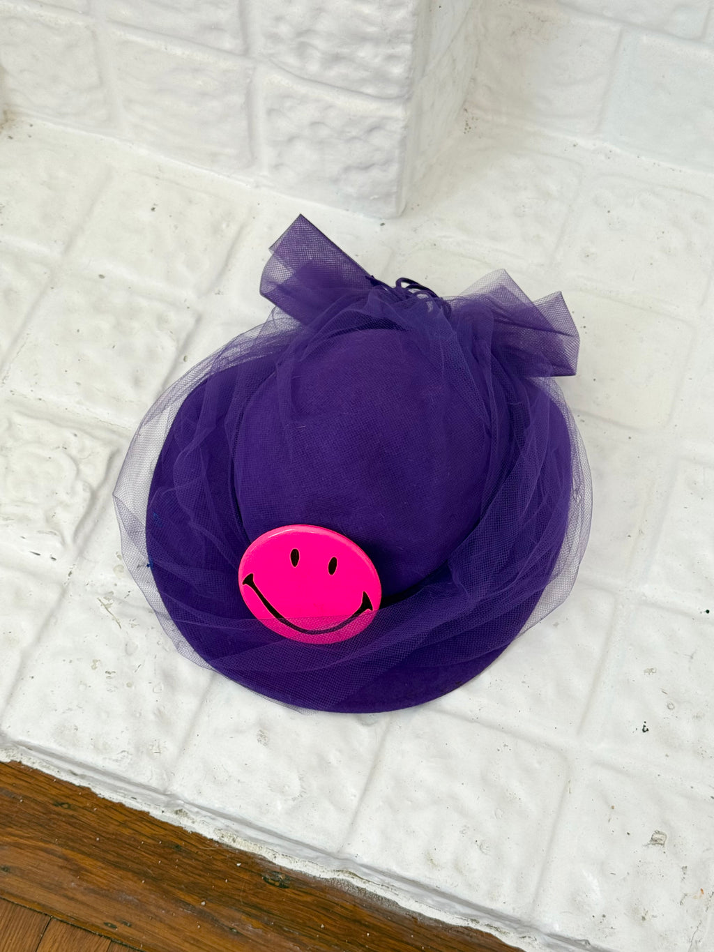 ✶ vintage 80s purple wool fascinator hat ✶