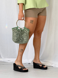 ☆ raffia floral ring handle bag anthropologie ☆