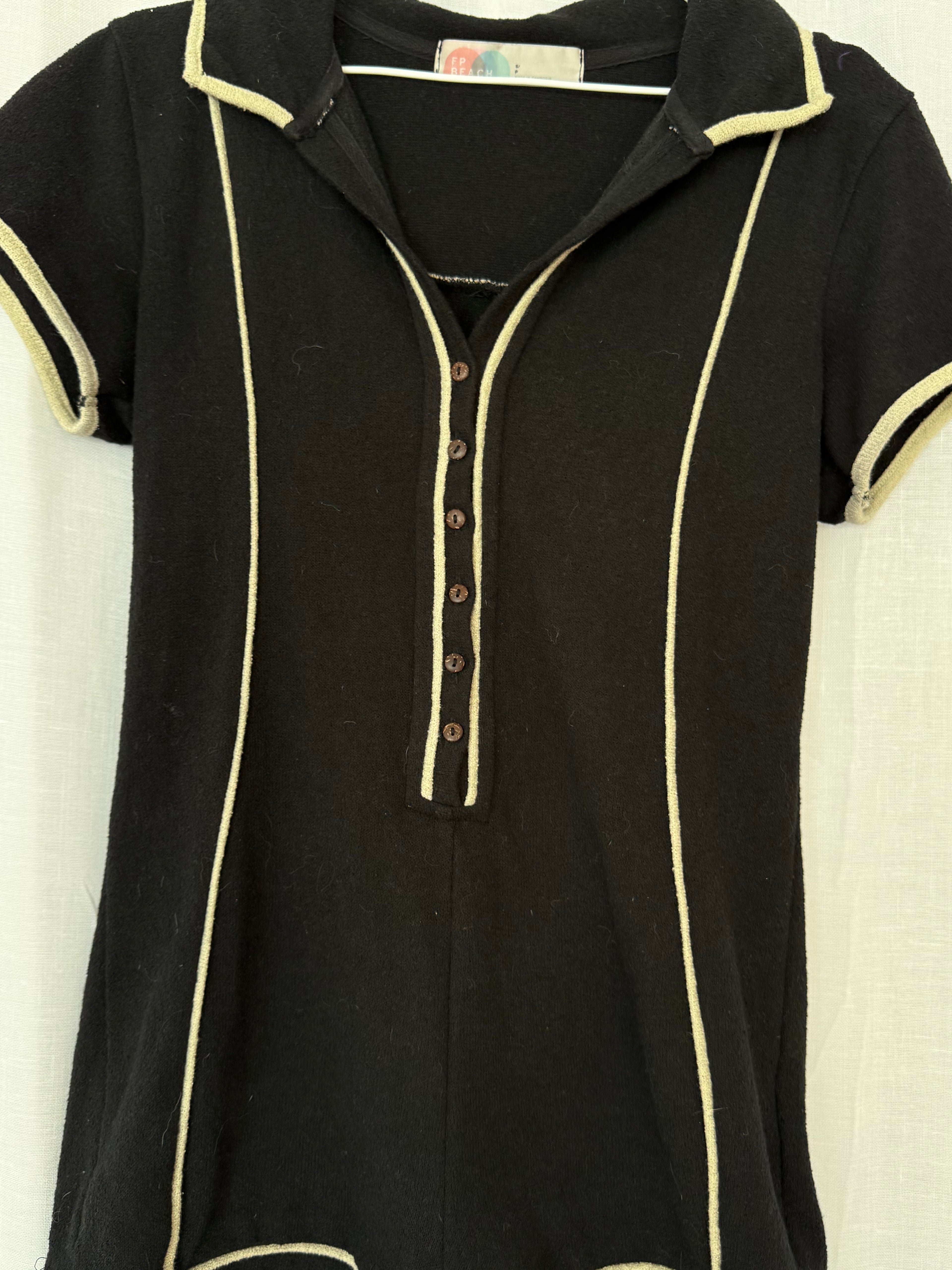 ✿ terry cloth contrast trim romper ✿