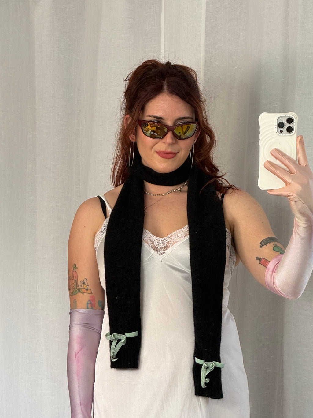 ⋆｡𓆩♡𓆪｡⋆ vintage GAP knit scarf with mint bow