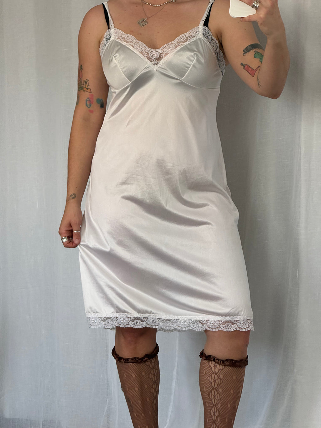 𓆩♡𓆪 vintage lace trim slip dress