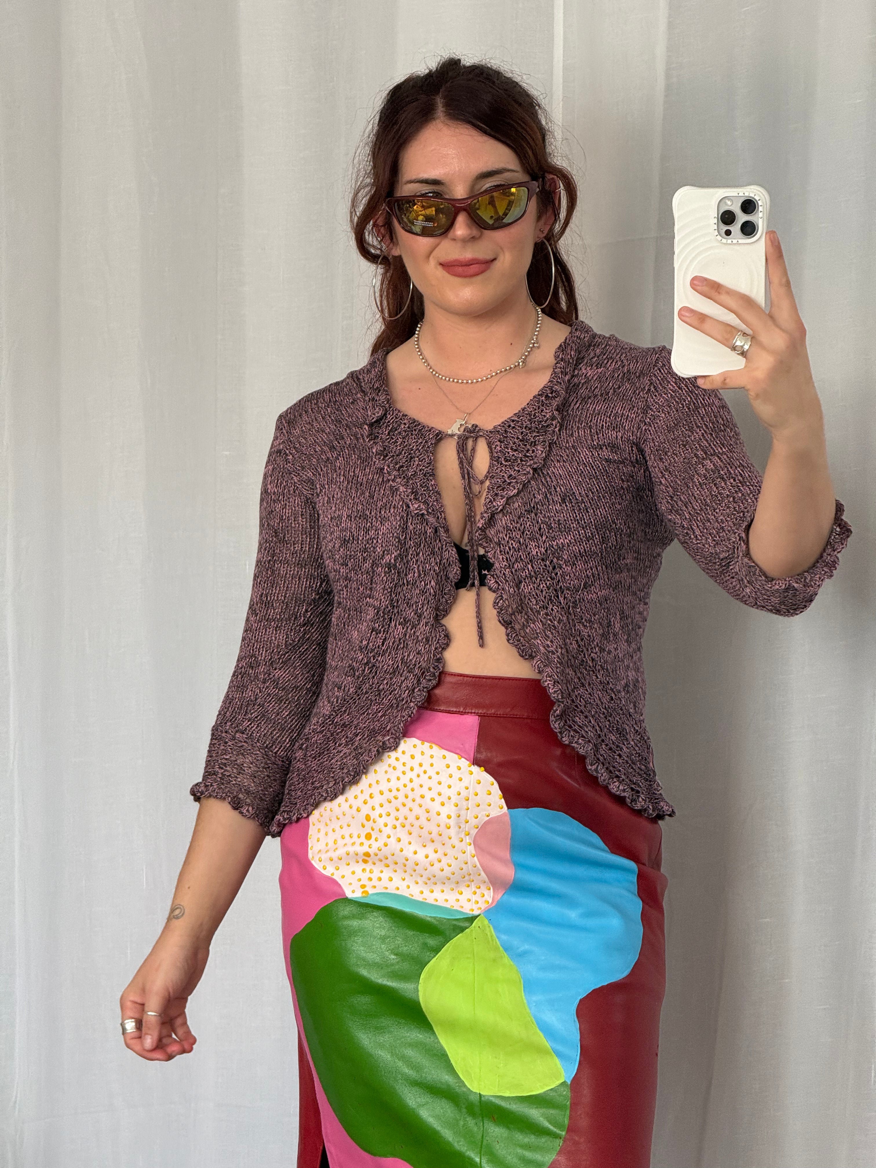 ✿ ruffle knit tie-front cardigan ✿