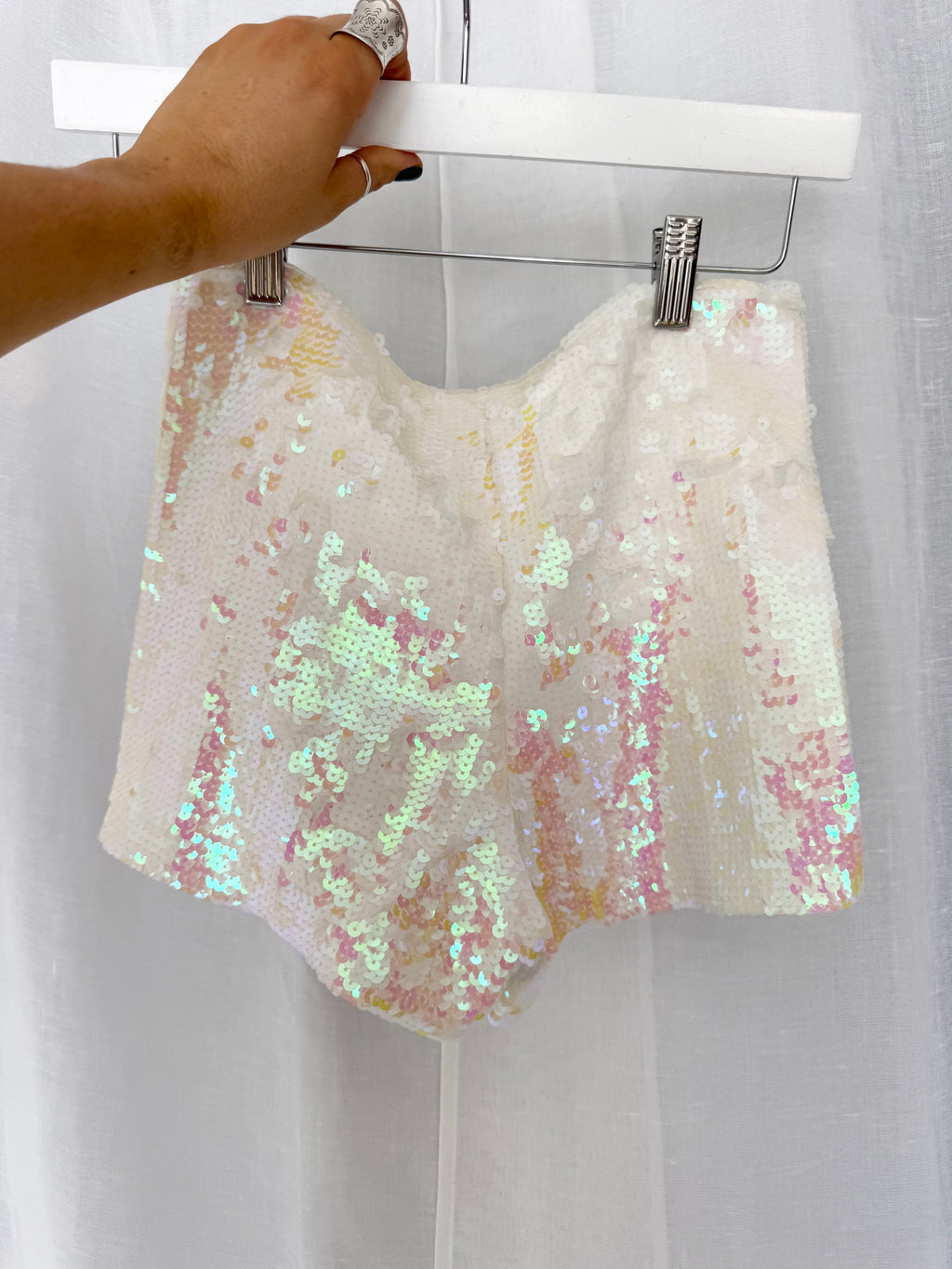 iridescent sequin hot shorts ✧ (30")