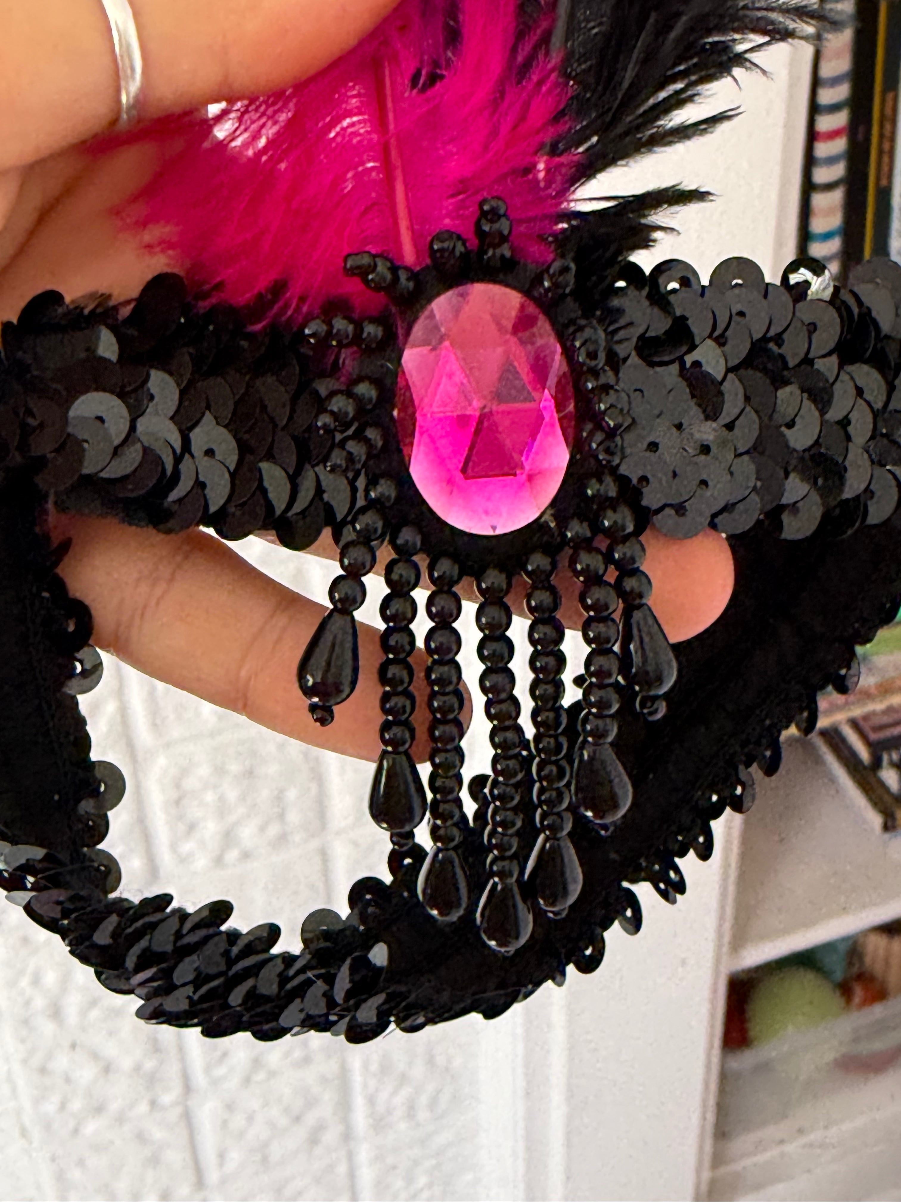 1920s flapper feather headband ✧