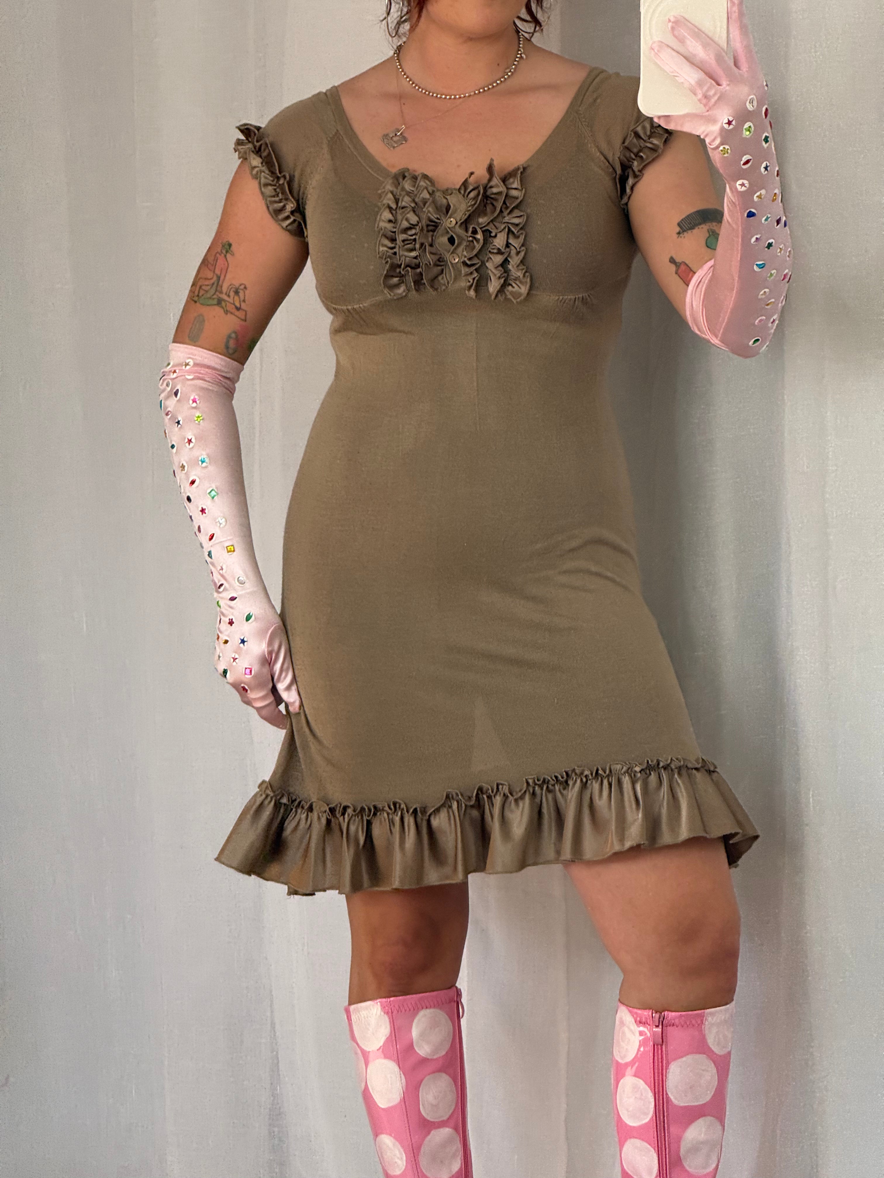 🤎 peppe peluso ruffle mini dress 🤎