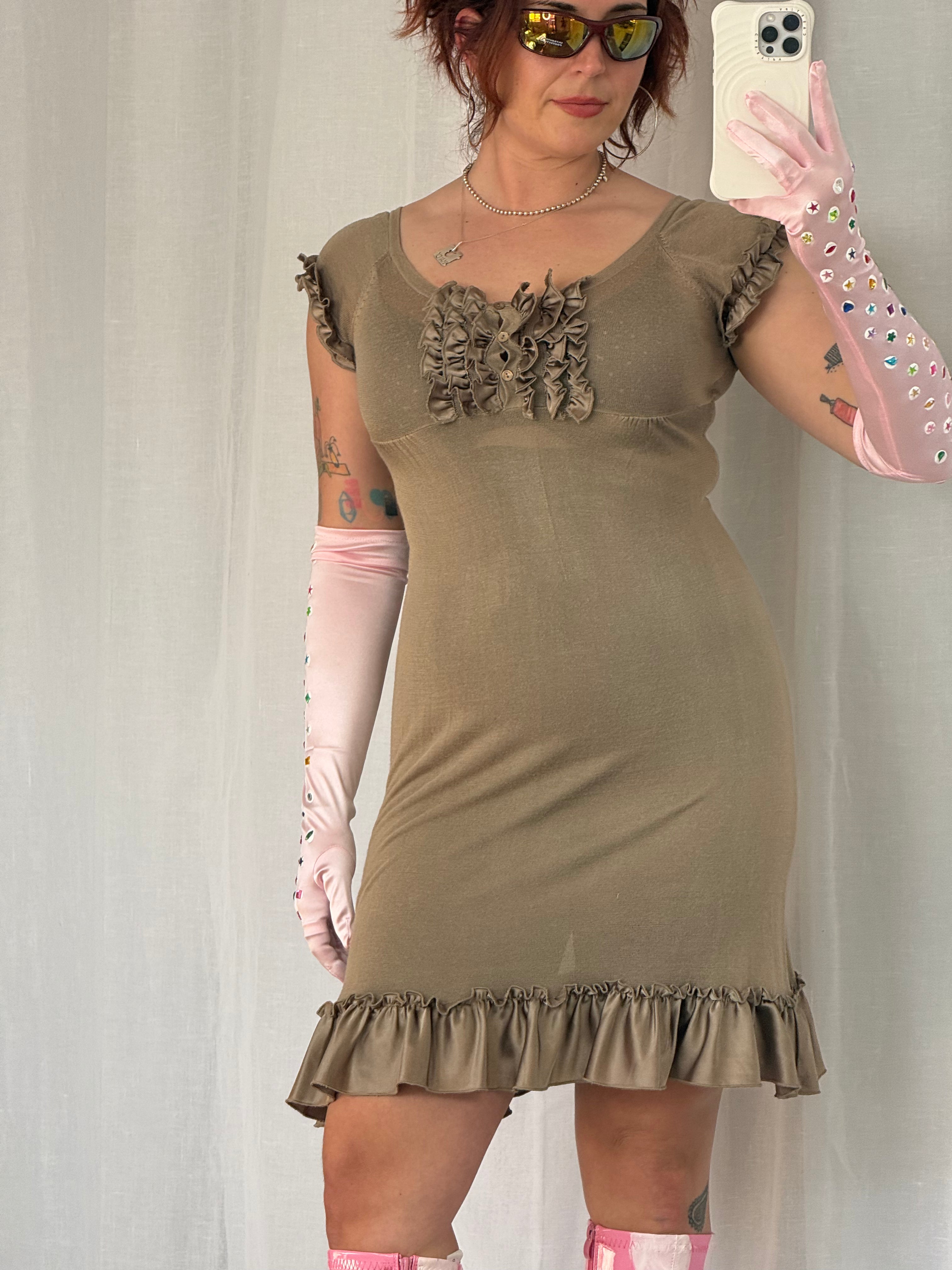 🤎 peppe peluso ruffle mini dress 🤎