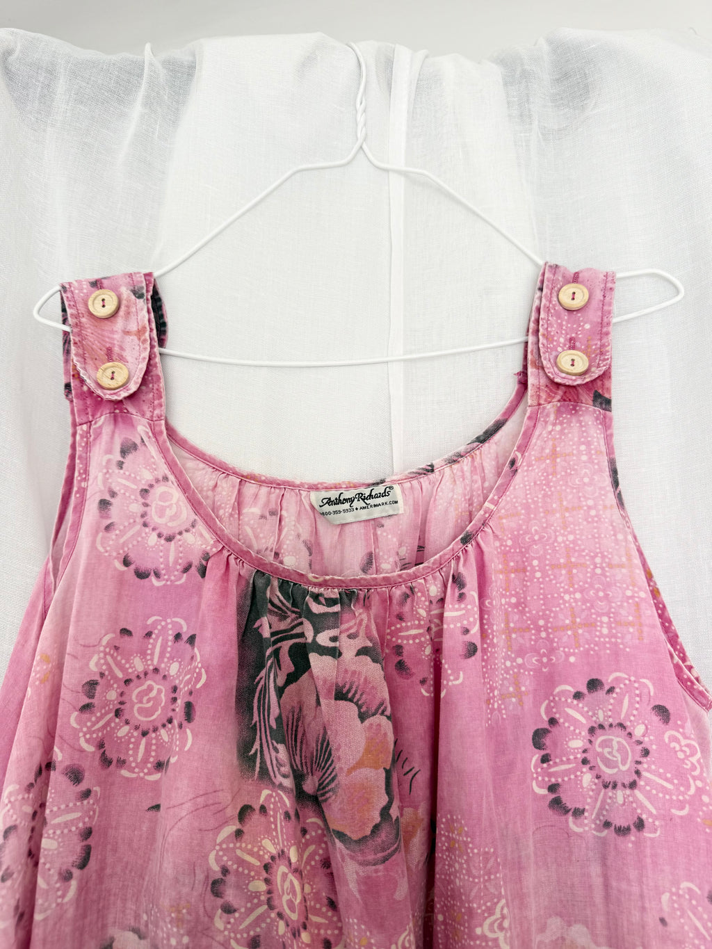 pink floral oversized boho midi dress ✧