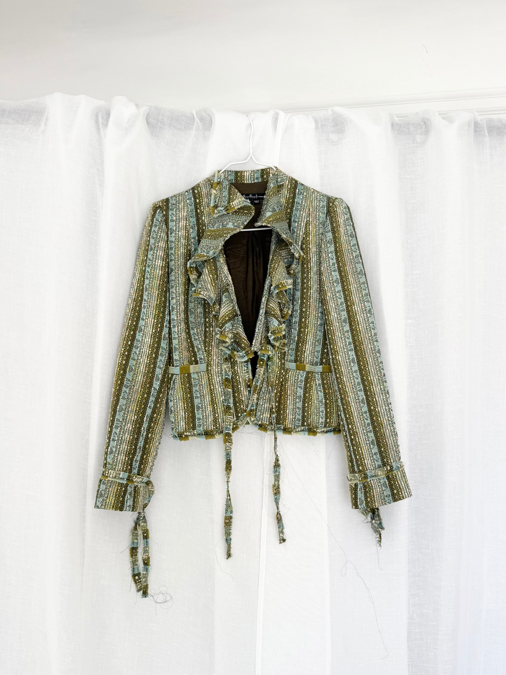 textured ruffle tweed jacket y2k ✧