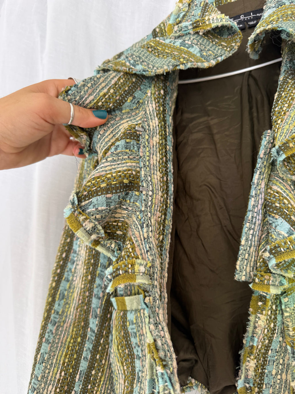textured ruffle tweed jacket y2k ✧