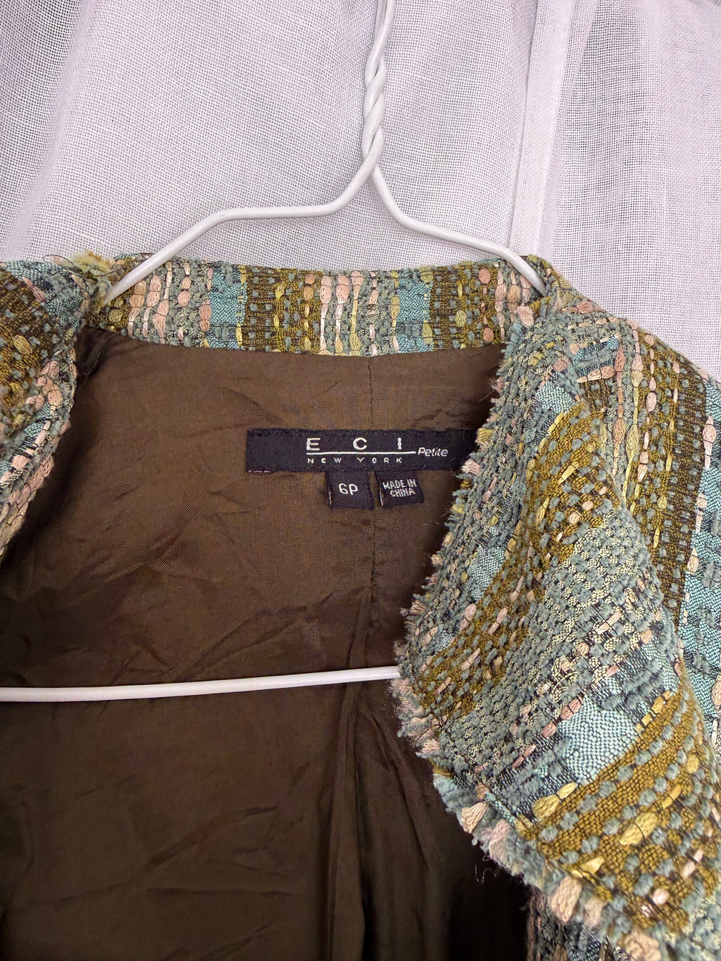 textured ruffle tweed jacket y2k ✧
