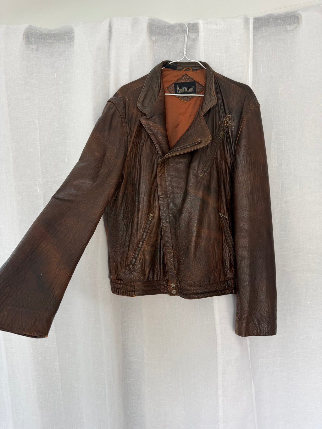 ✦ vintage faded leather moto jacket ✦