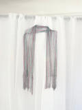 pastel rainbow metallic mesh scarf ✧