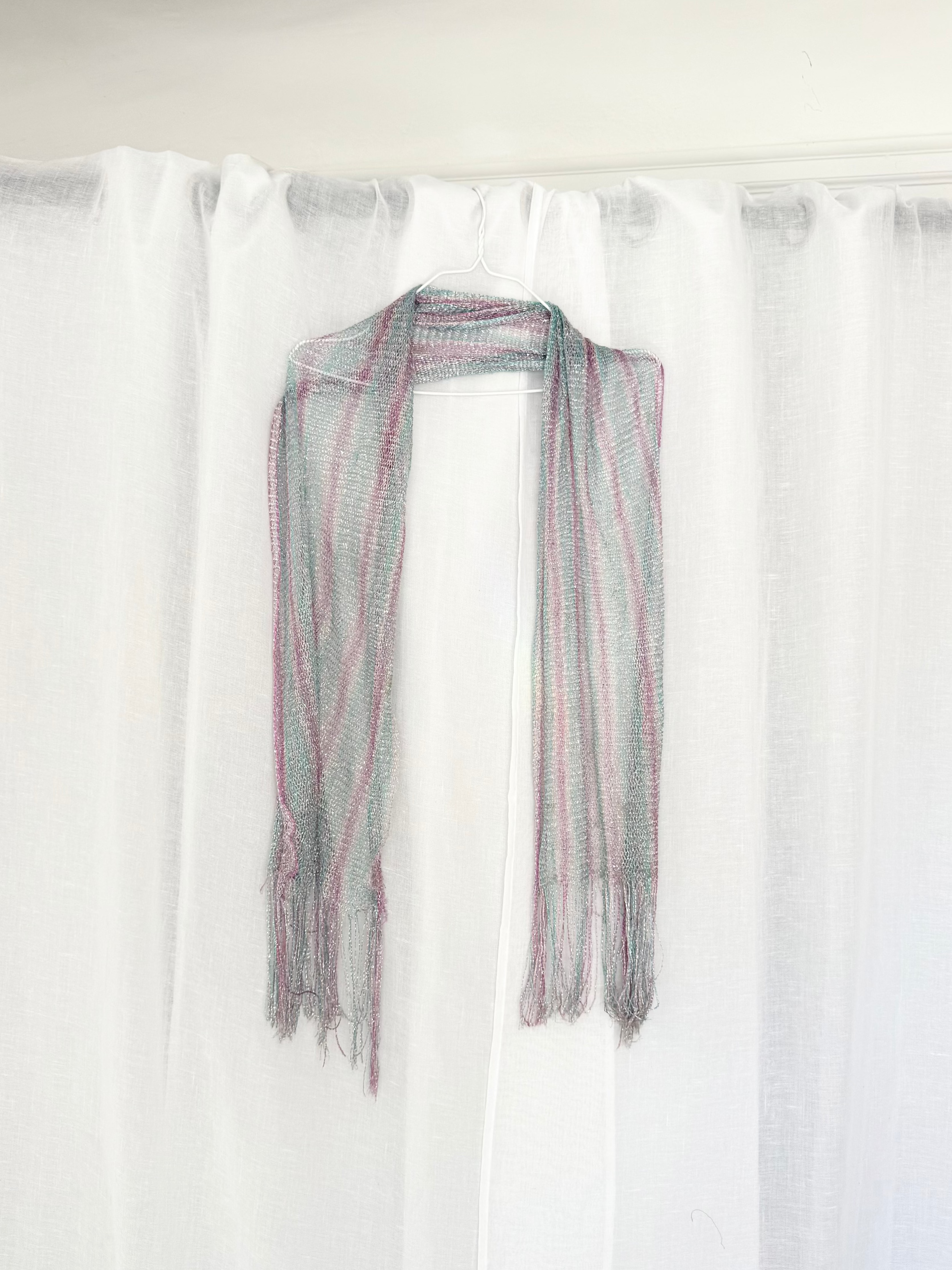 pastel rainbow metallic mesh scarf ✧
