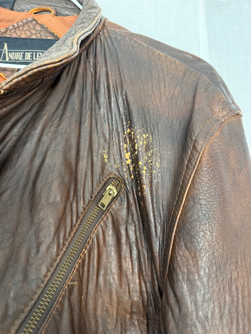 ✦ vintage faded leather moto jacket ✦