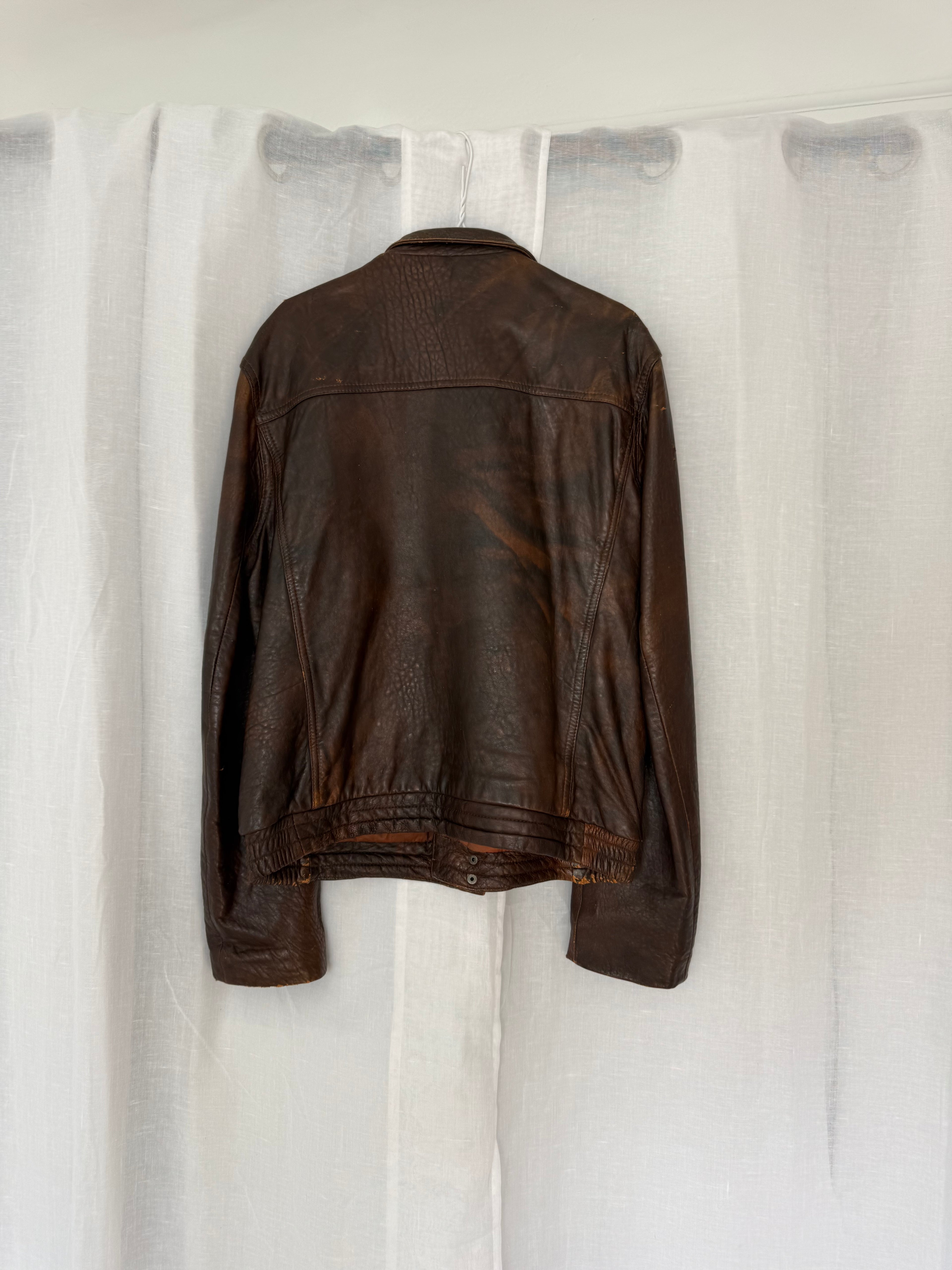 ✦ vintage faded leather moto jacket ✦